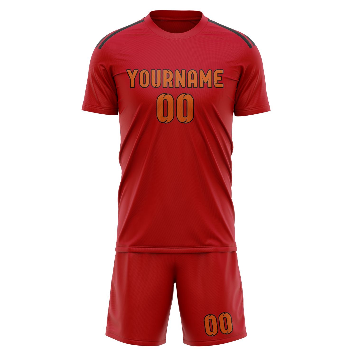 Custom Red Orange Soccer Set