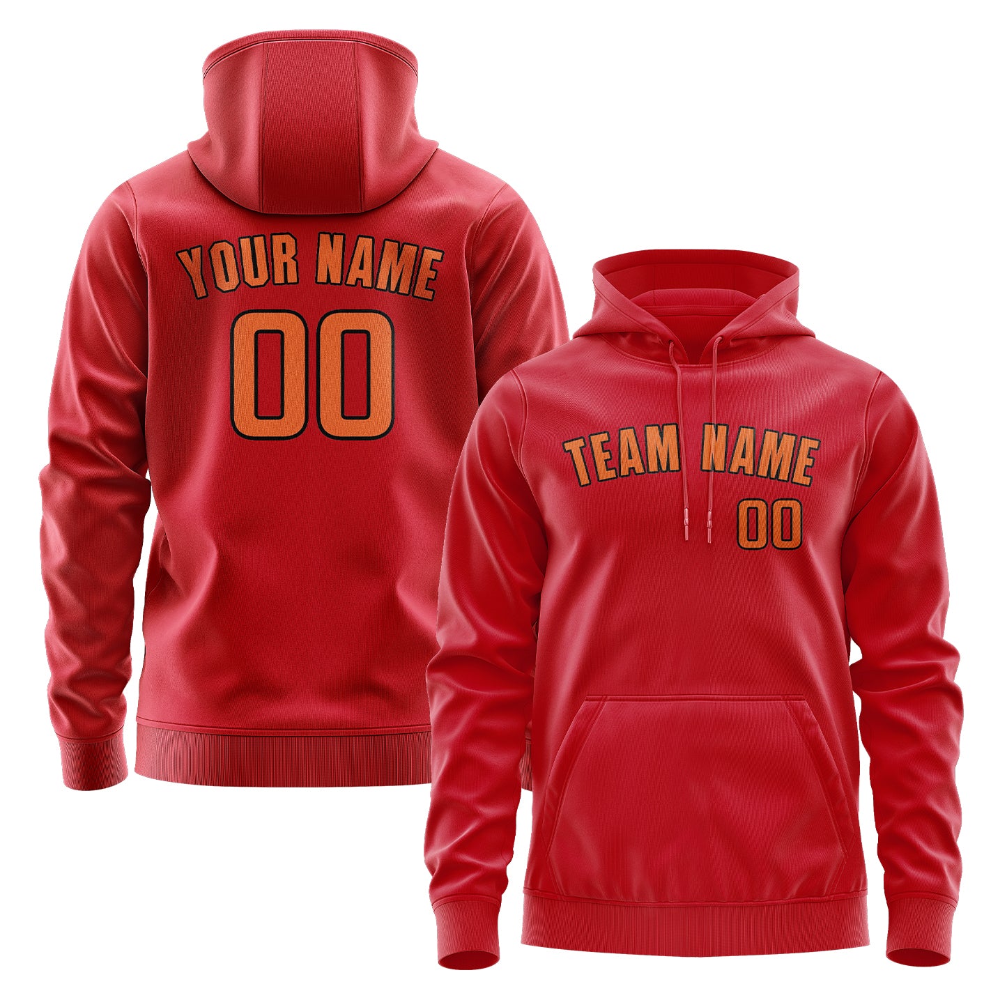 Custom Red Orange Hoodie