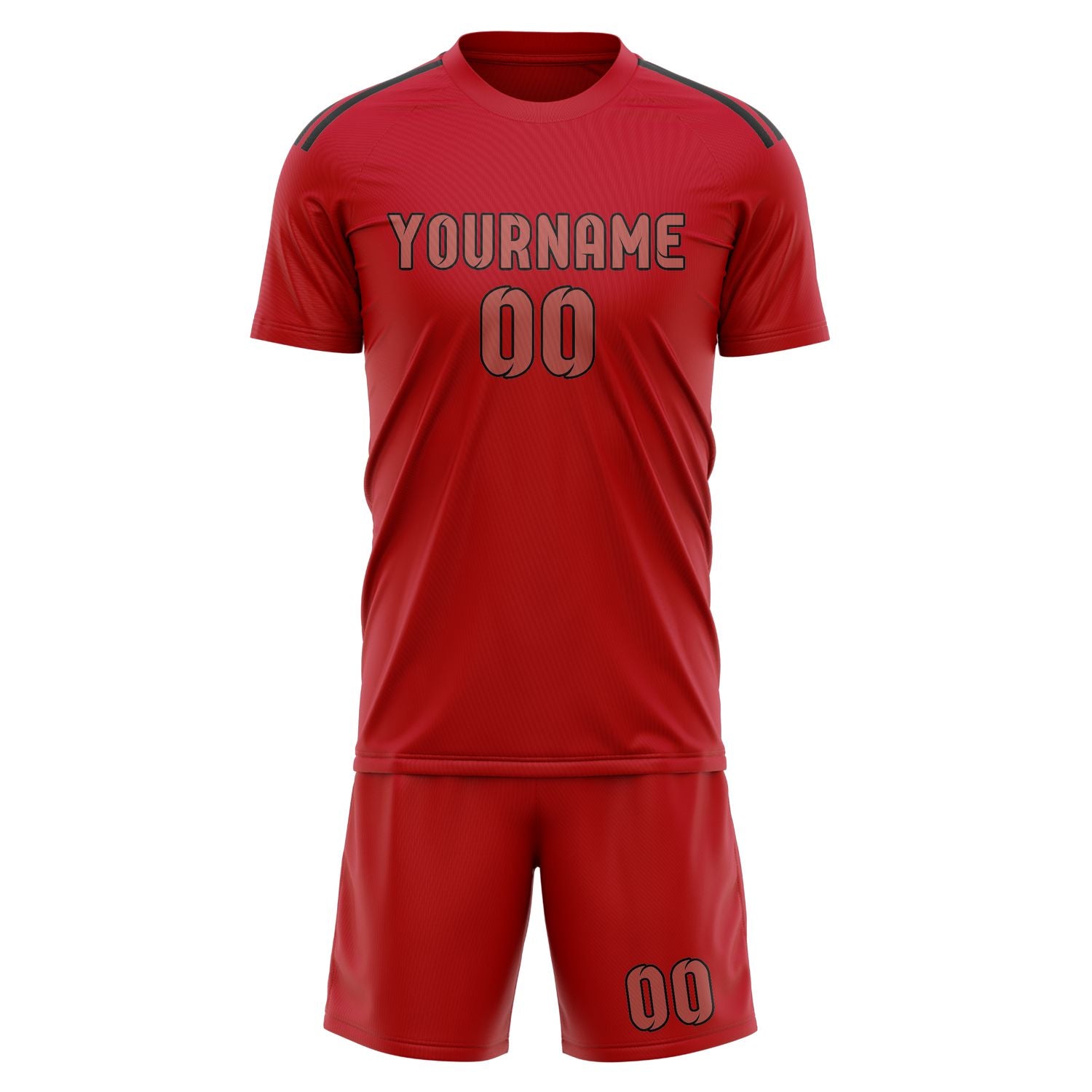 Custom Red Copper Rose Soccer Set