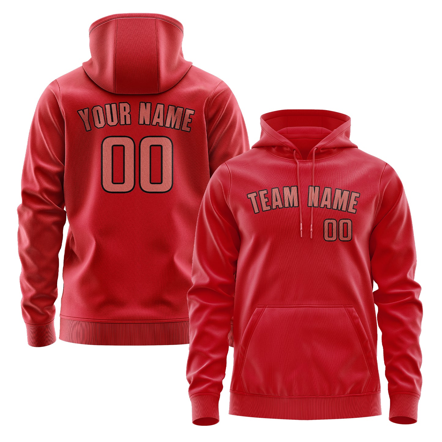 Custom Red Copper Rose Hoodie