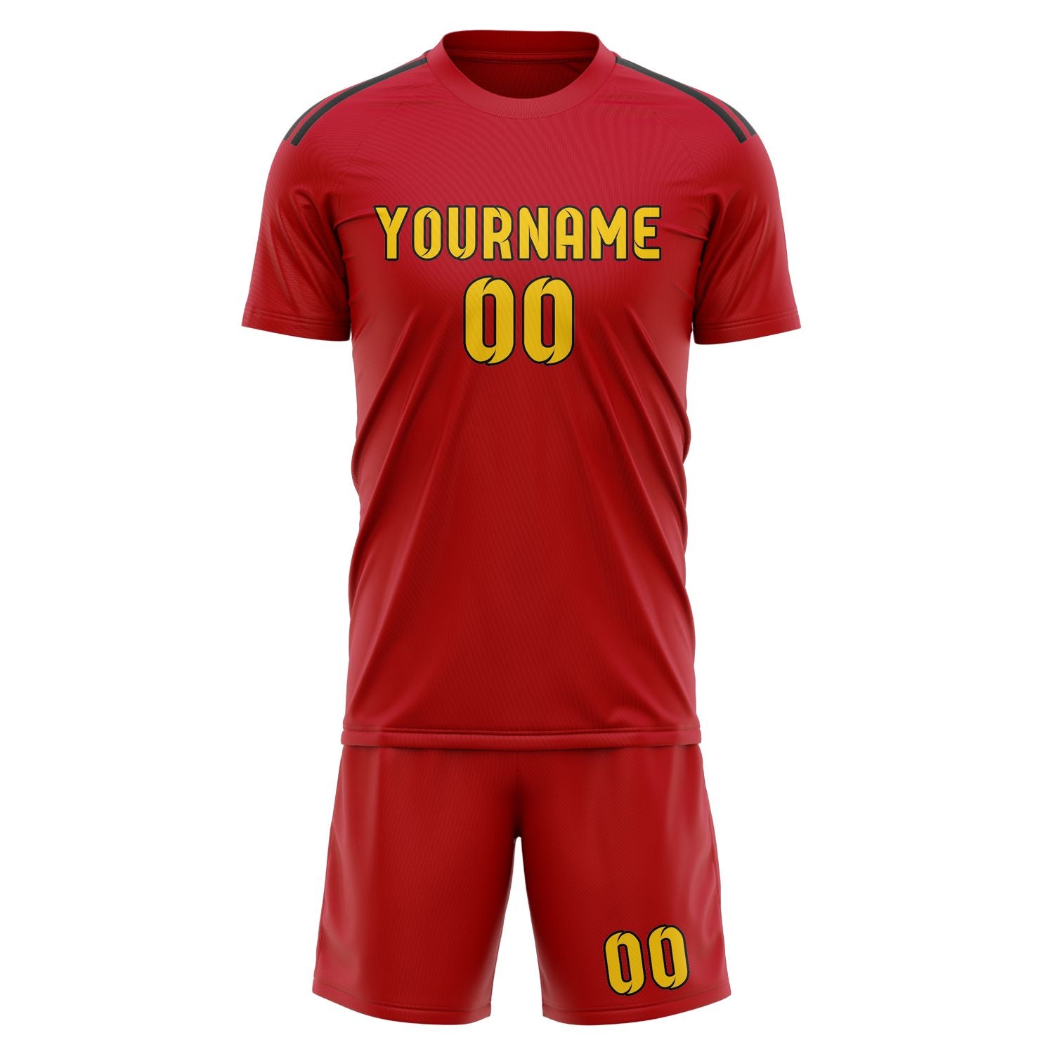Custom Red Gold Soccer Set