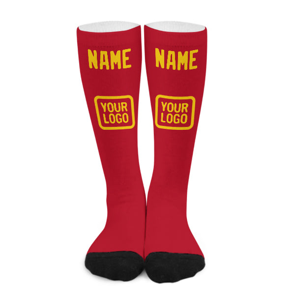 Custom Red Gold Knee-High Sock