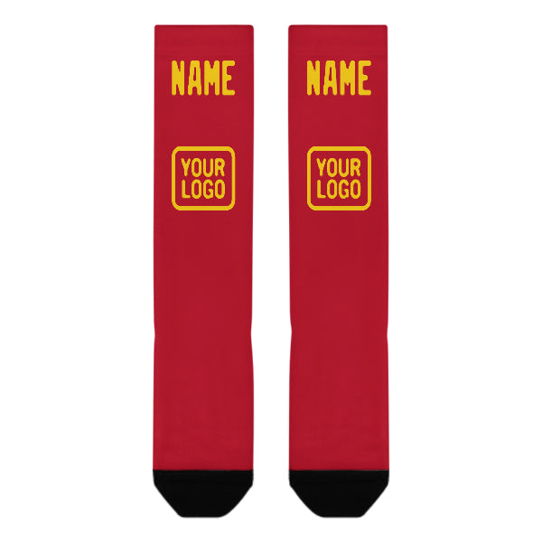 Custom Red Gold Knee-High Sock