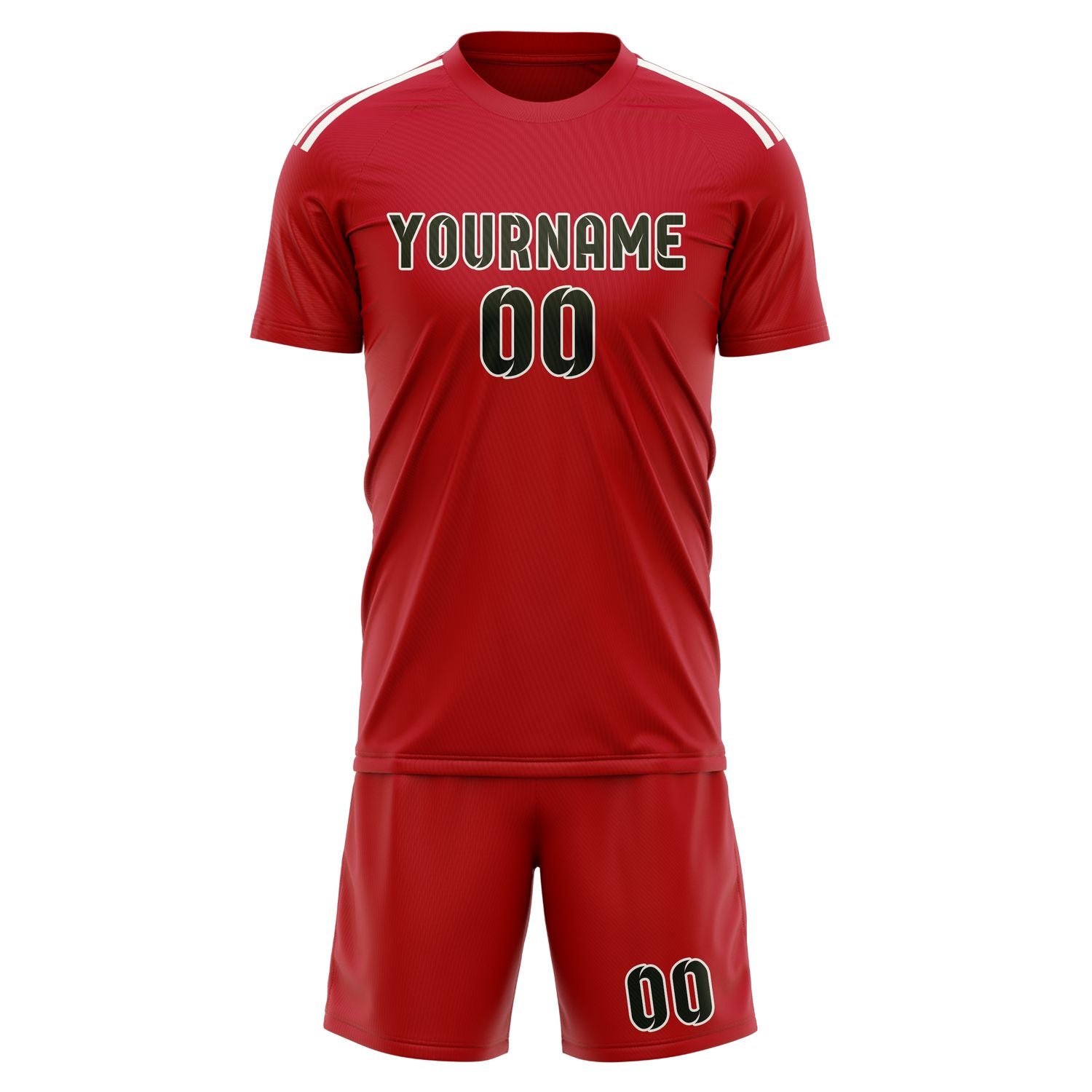 Custom Red Olive Soccer Set