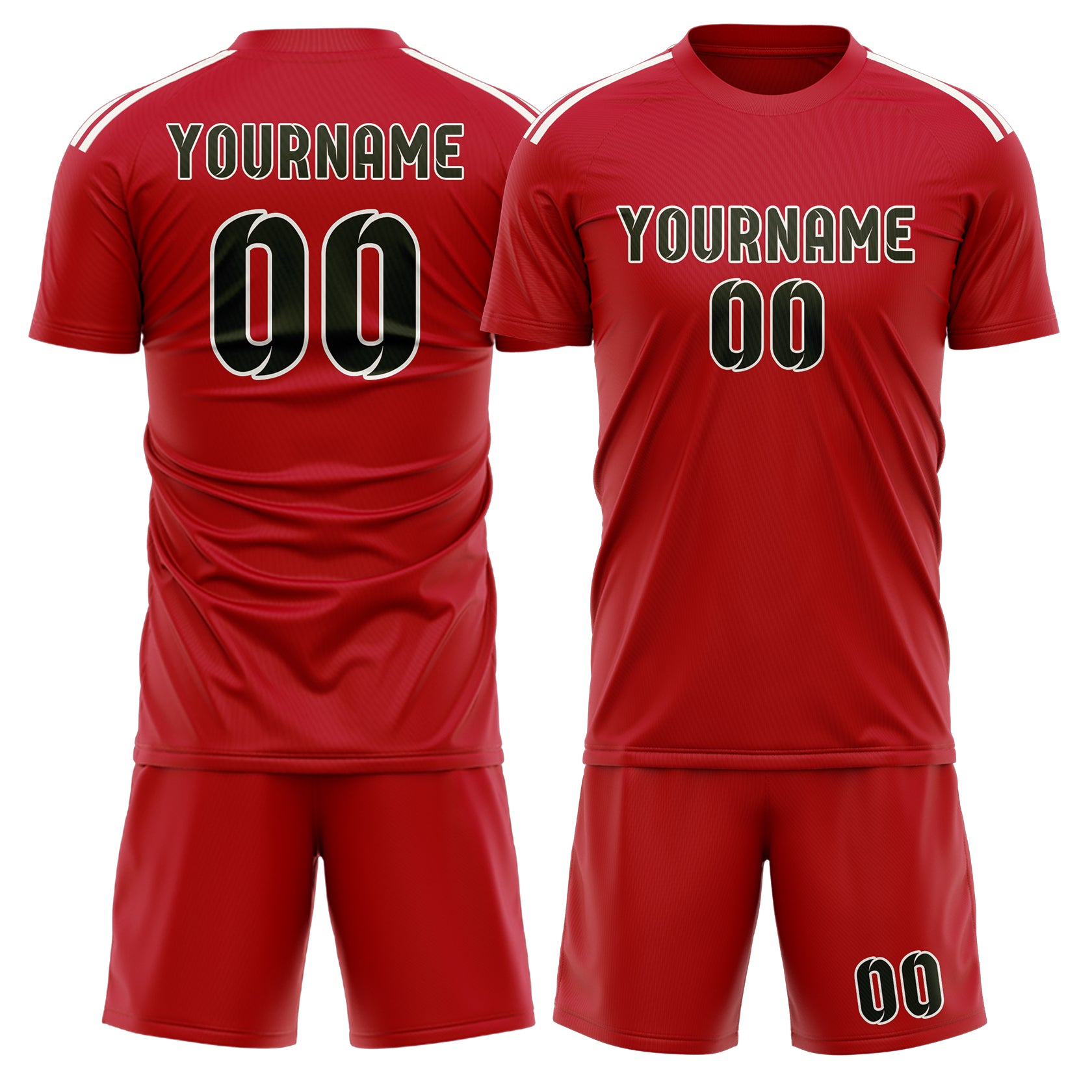 Custom Red Olive Soccer Set