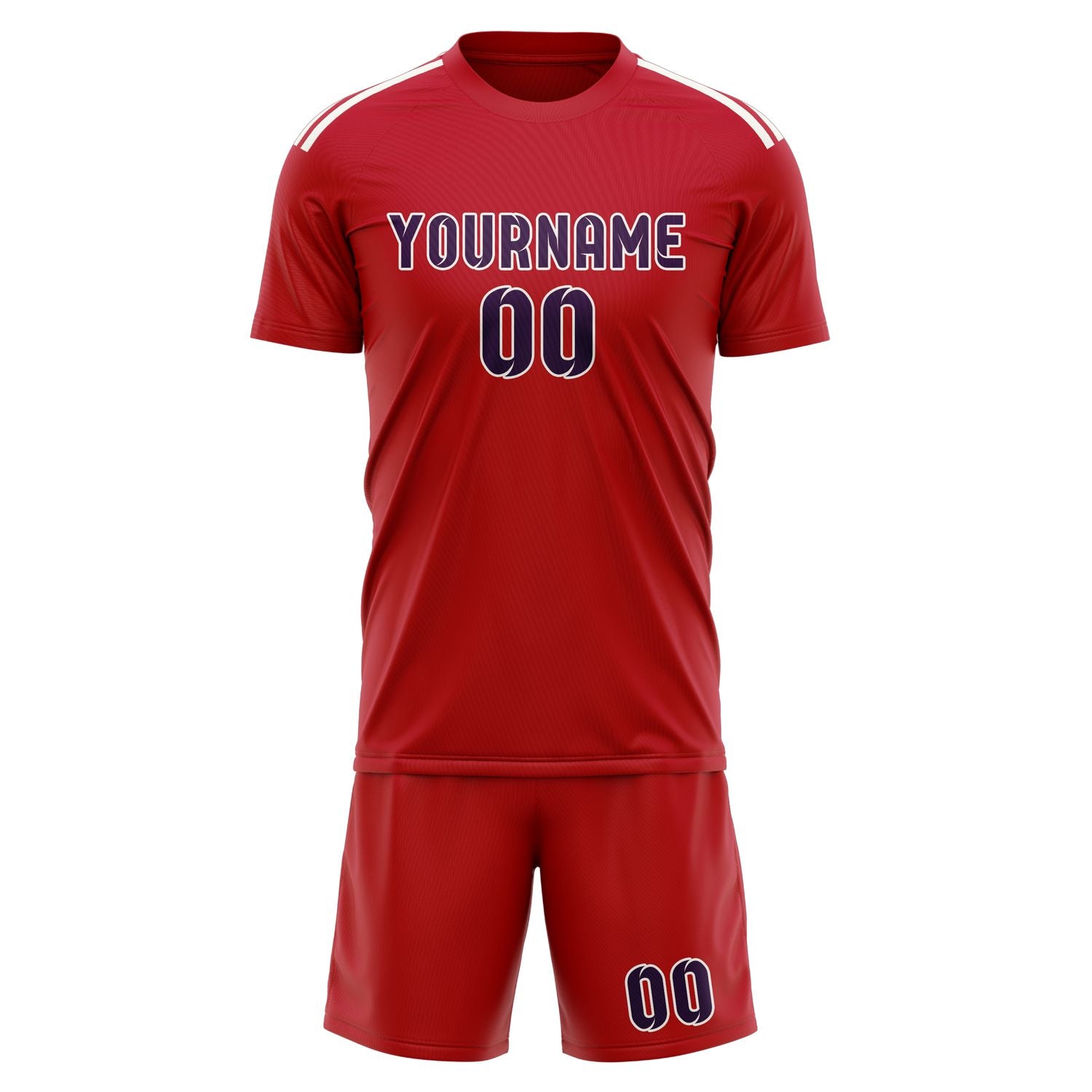 Custom Red Purple Soccer Set