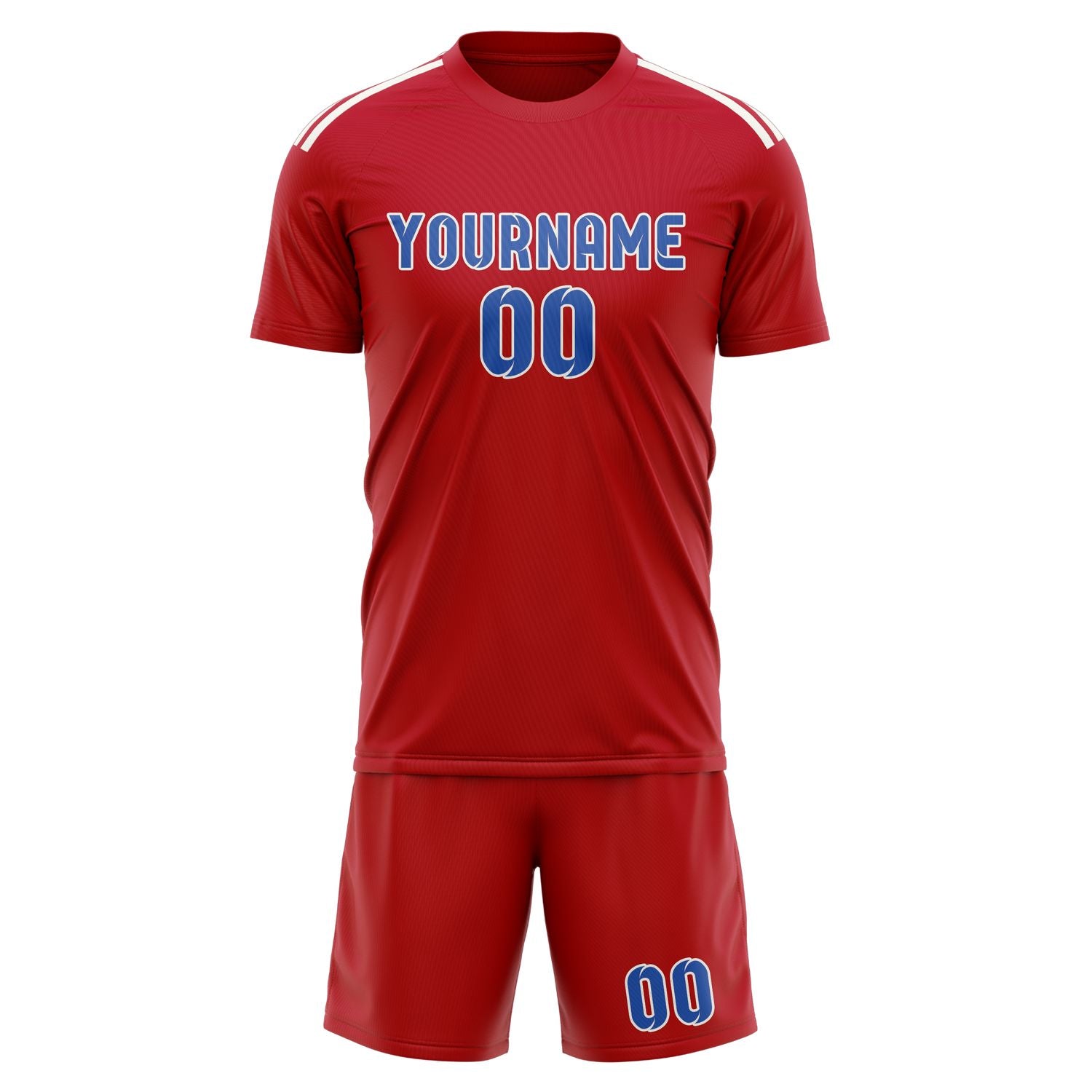 Custom Red Sky Blue Soccer Set