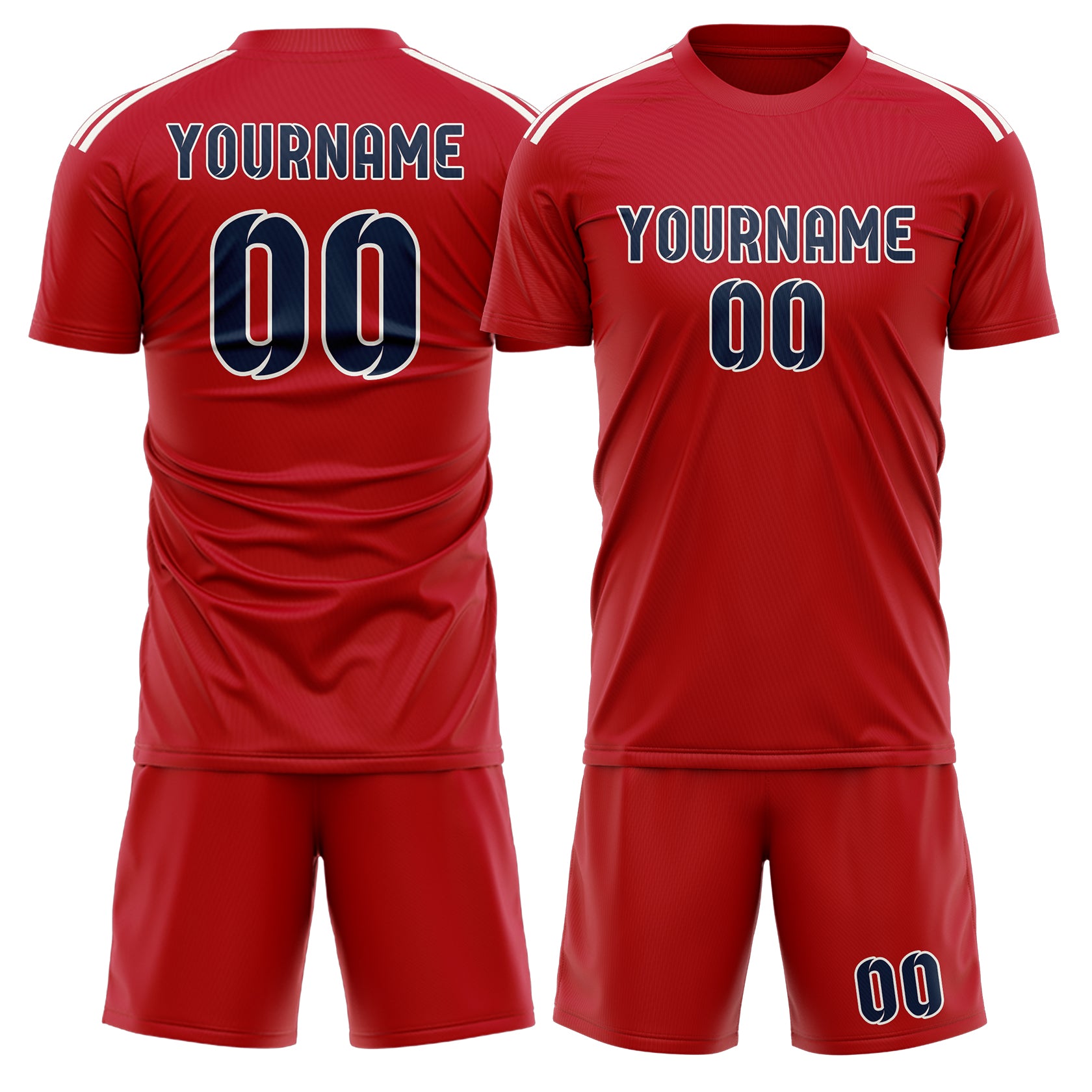 Custom Red Blue Soccer Set