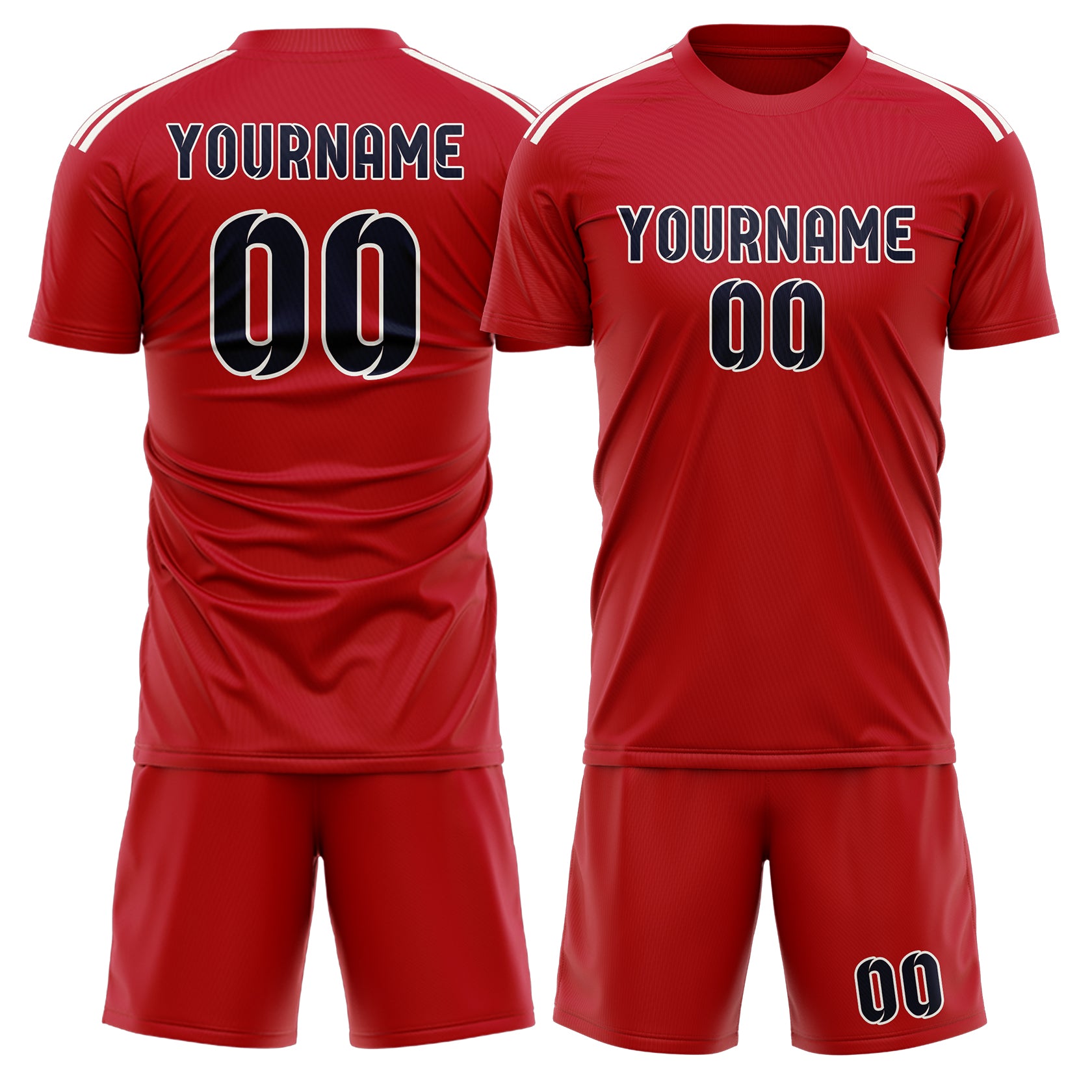 Custom Red Navy Soccer Set