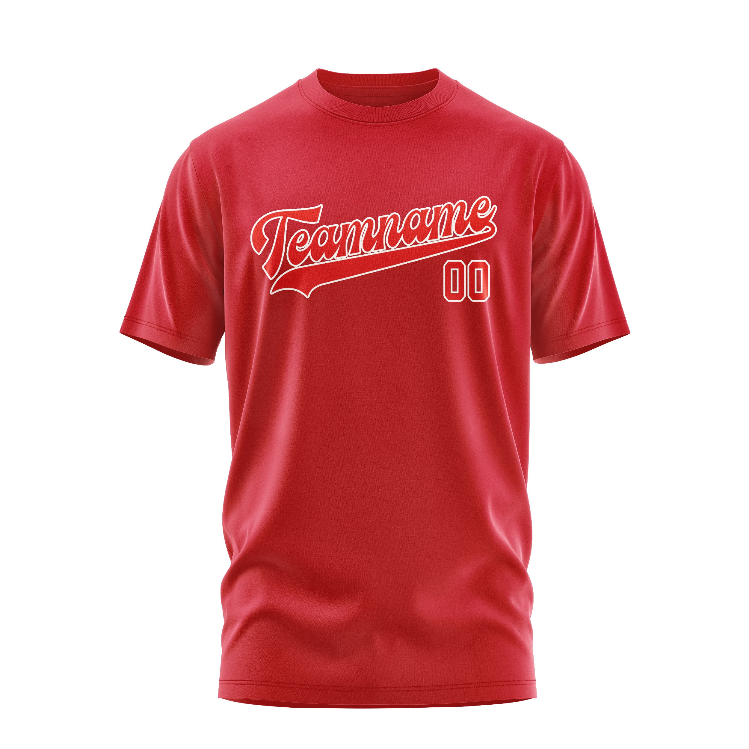 Custom Red Orange Red T-Shirt