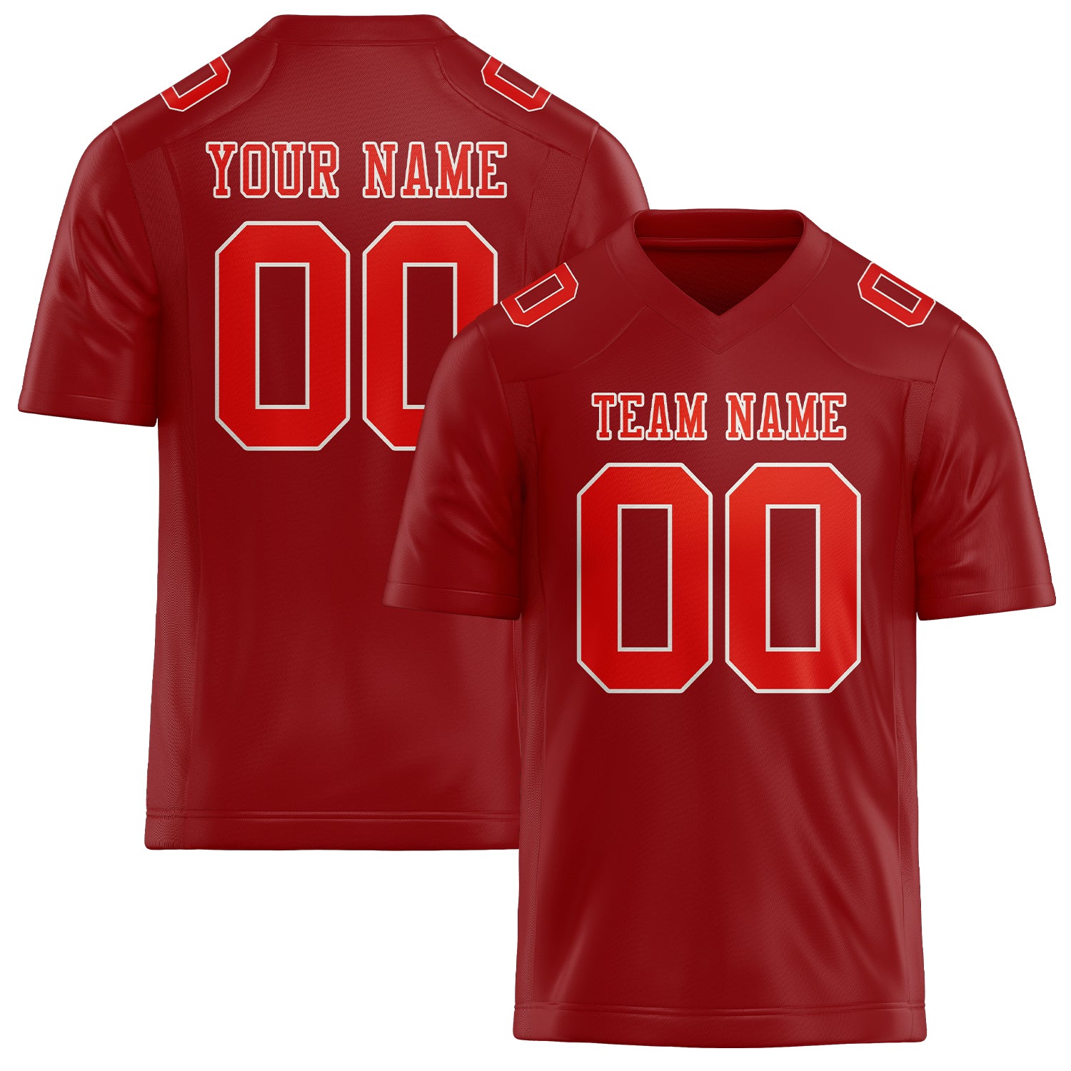 Custom Red Orange Red Football Jersey