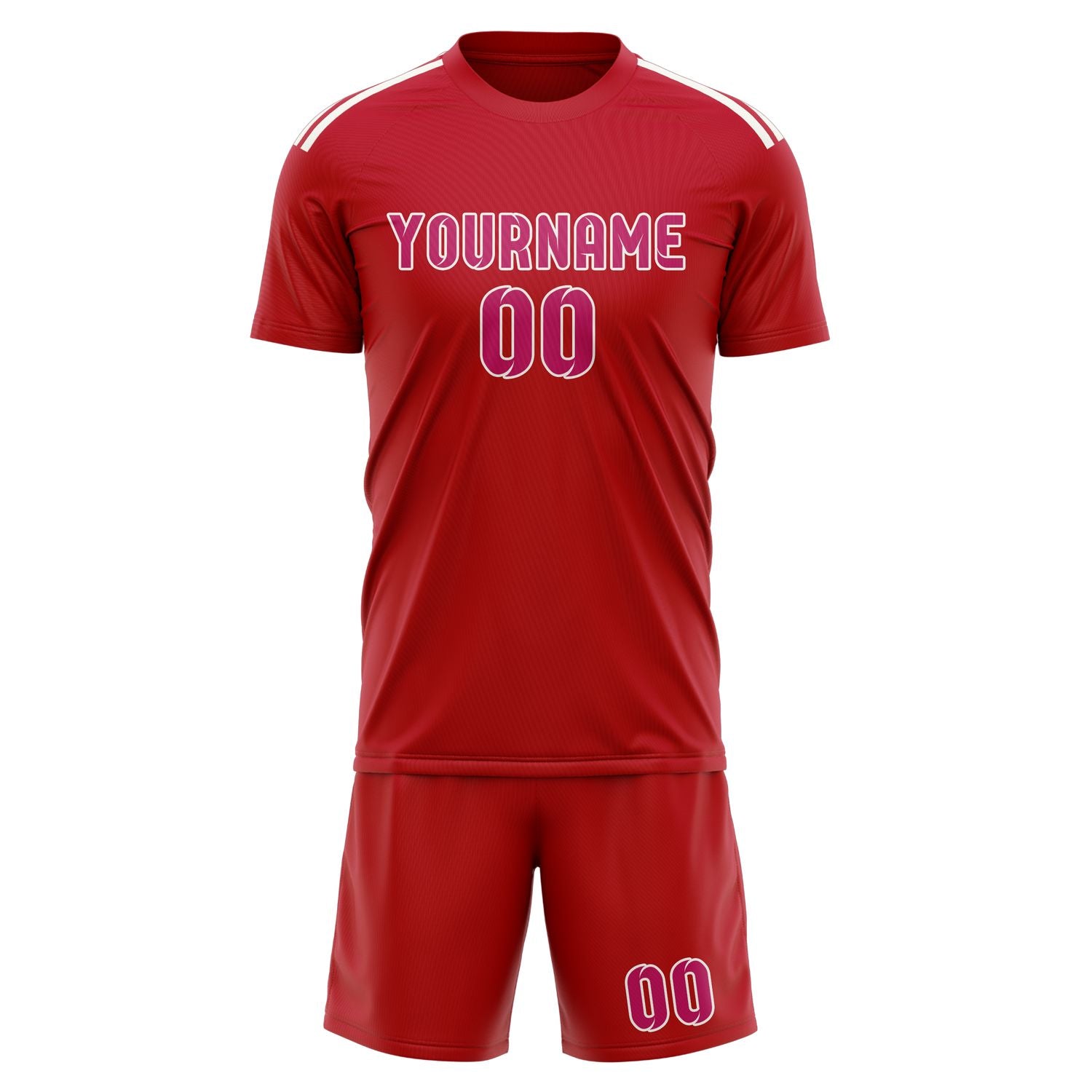 Custom Red Pink Soccer Set