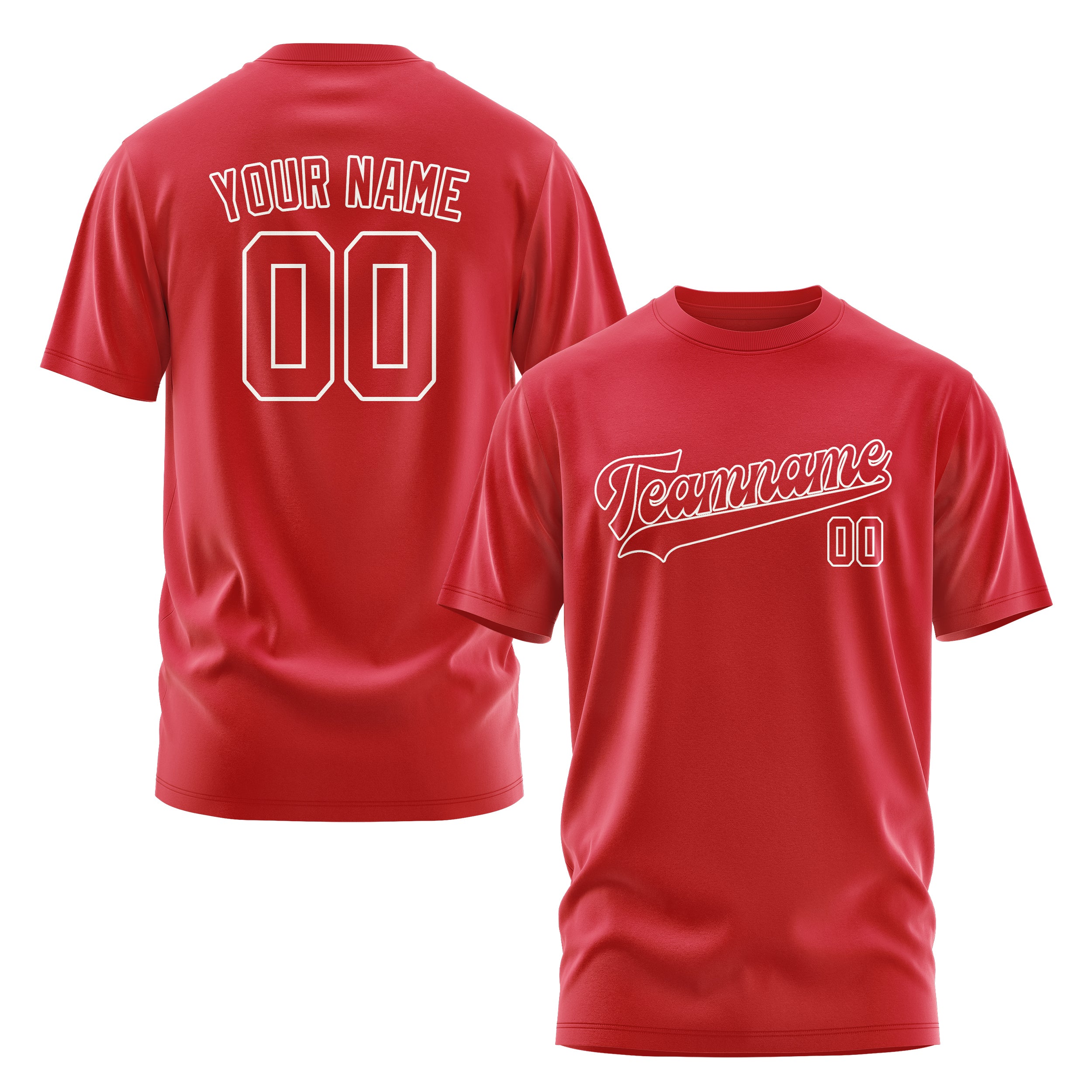 Custom Red Red T-Shirt