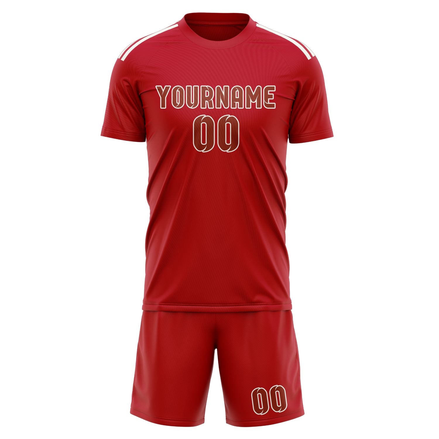 Custom Red Coral Red Soccer Set