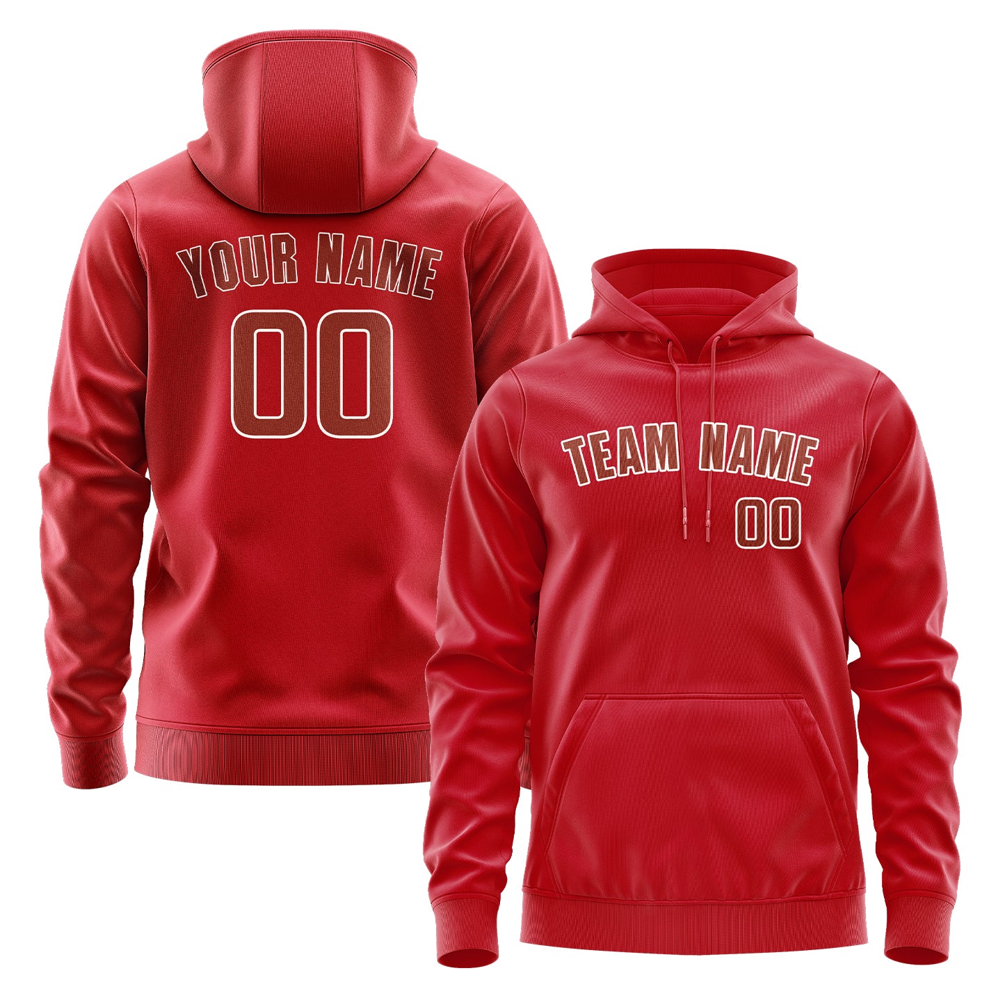 Custom Red Coral Red Hoodie
