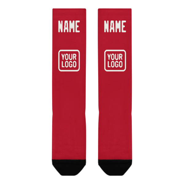 Custom Red White Knee-High Sock