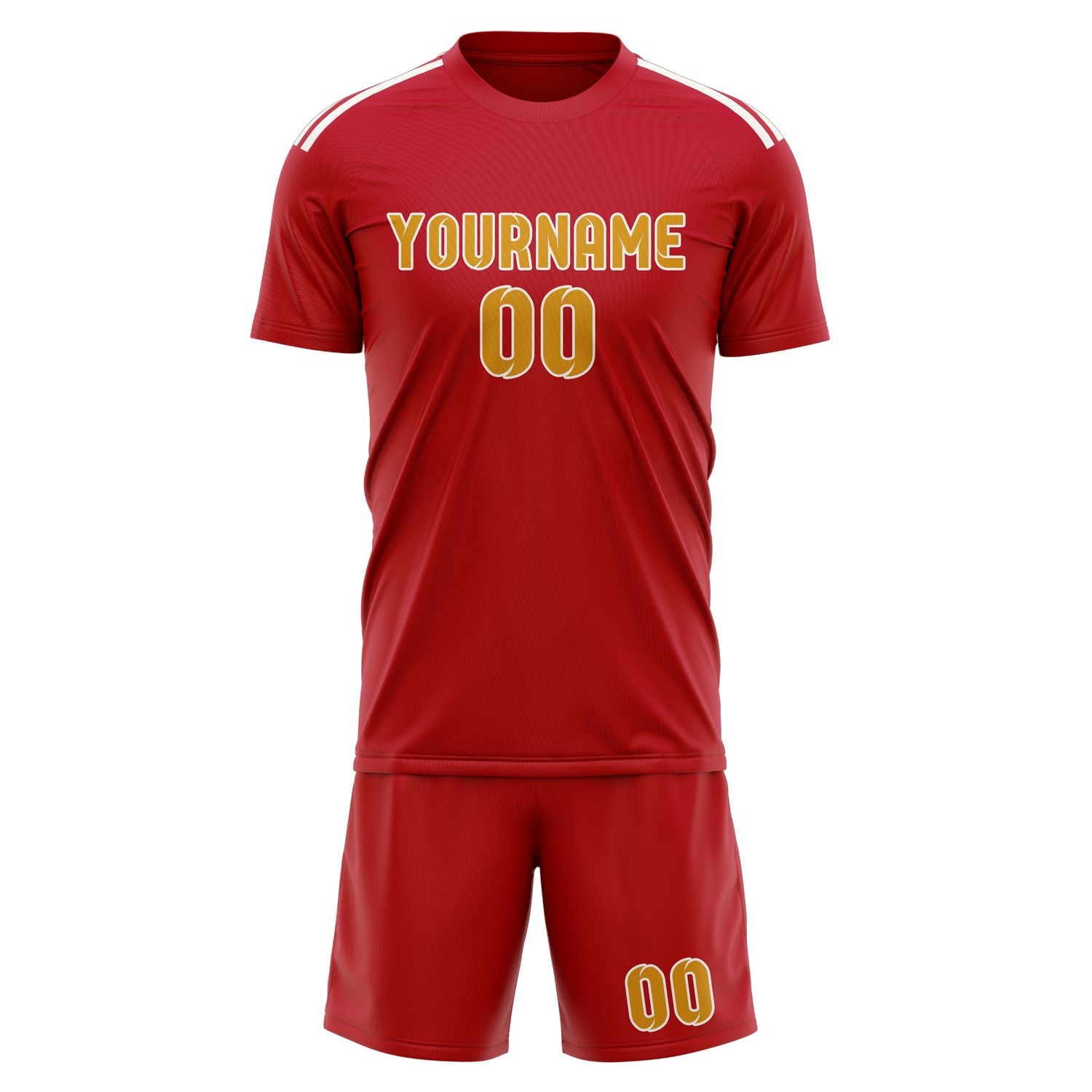 Custom Red Yellow Soccer Set