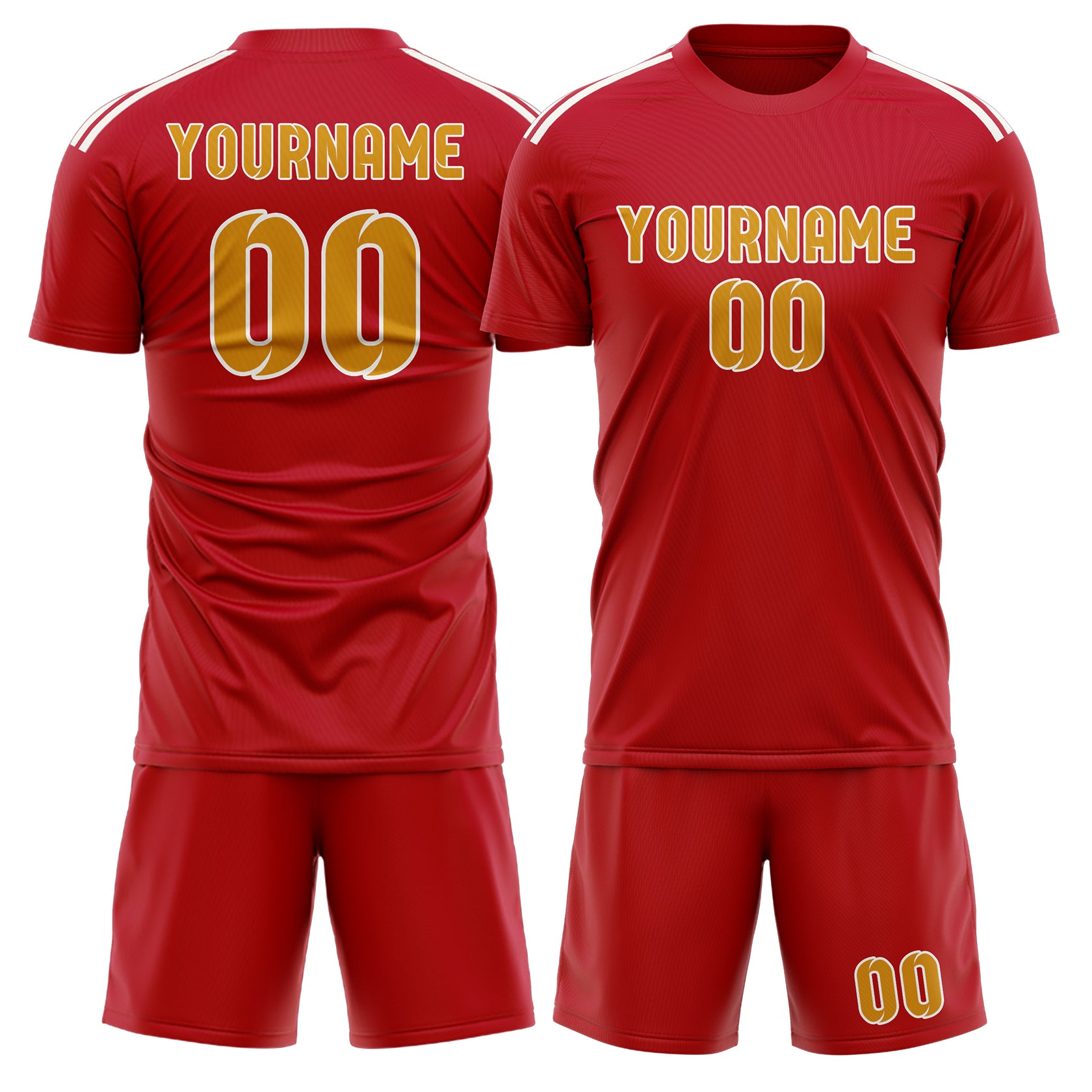 Custom Red Yellow Soccer Set