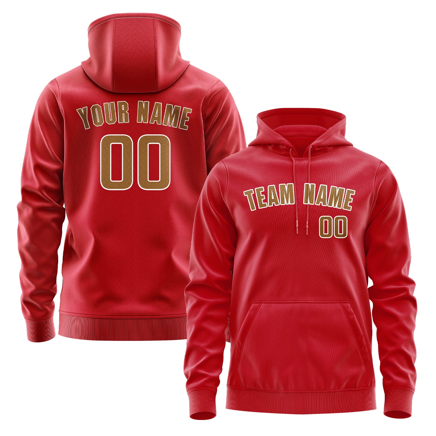 Custom Red Khaki Hoodie