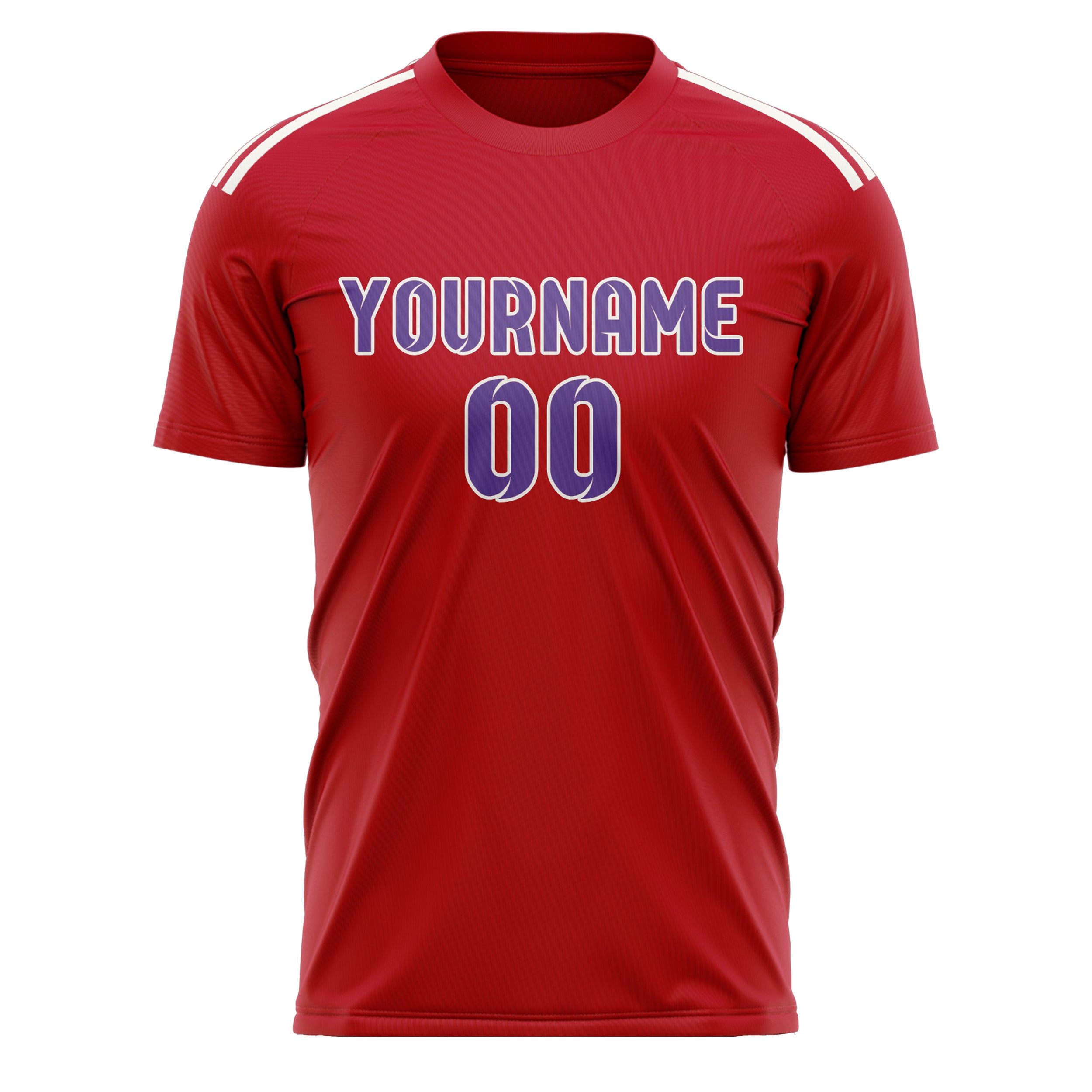 Custom Red Light Purple Soccer Jersey