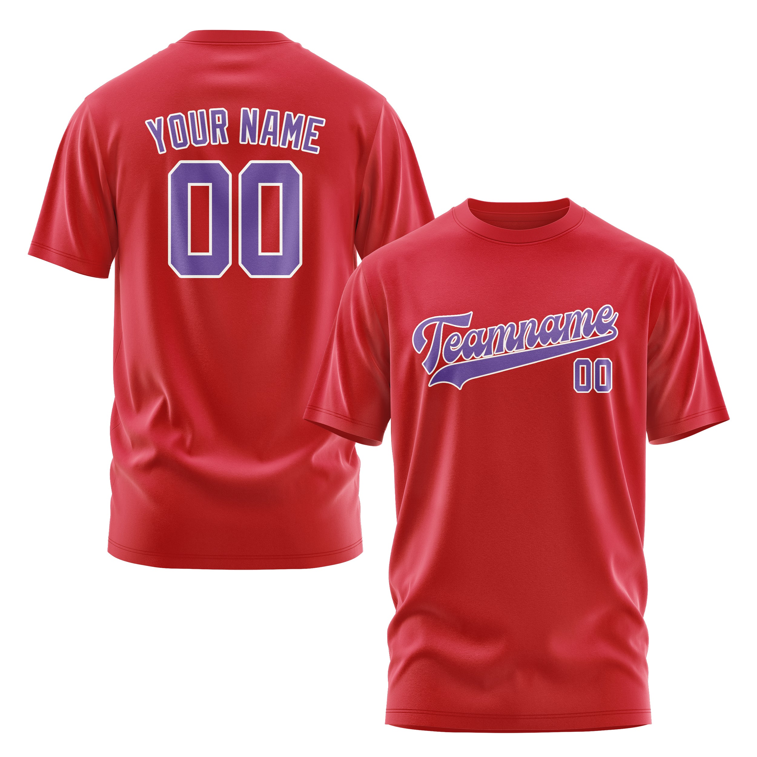 Custom Red Light Purple T-Shirt