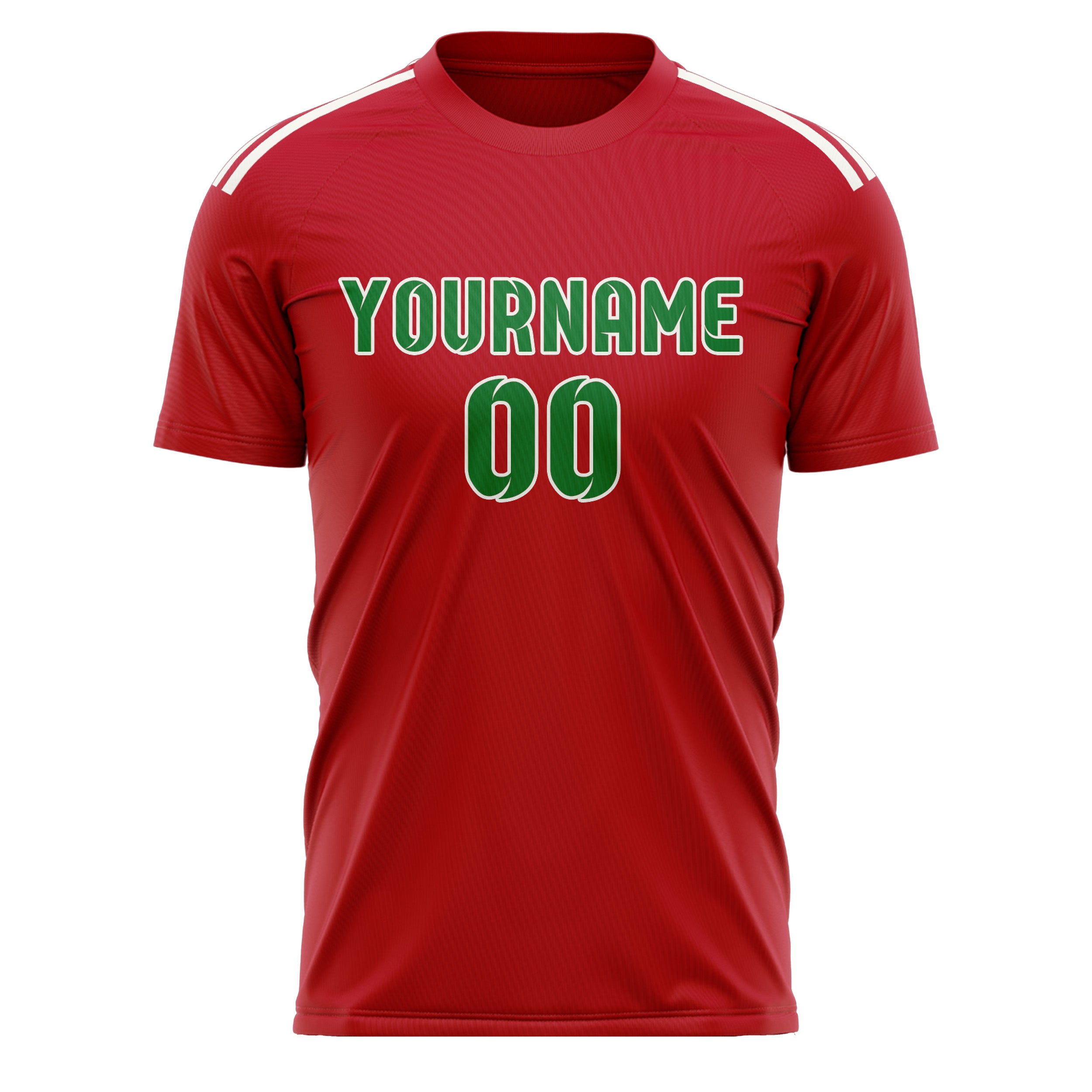 Custom Red Emerald Green Soccer Jersey
