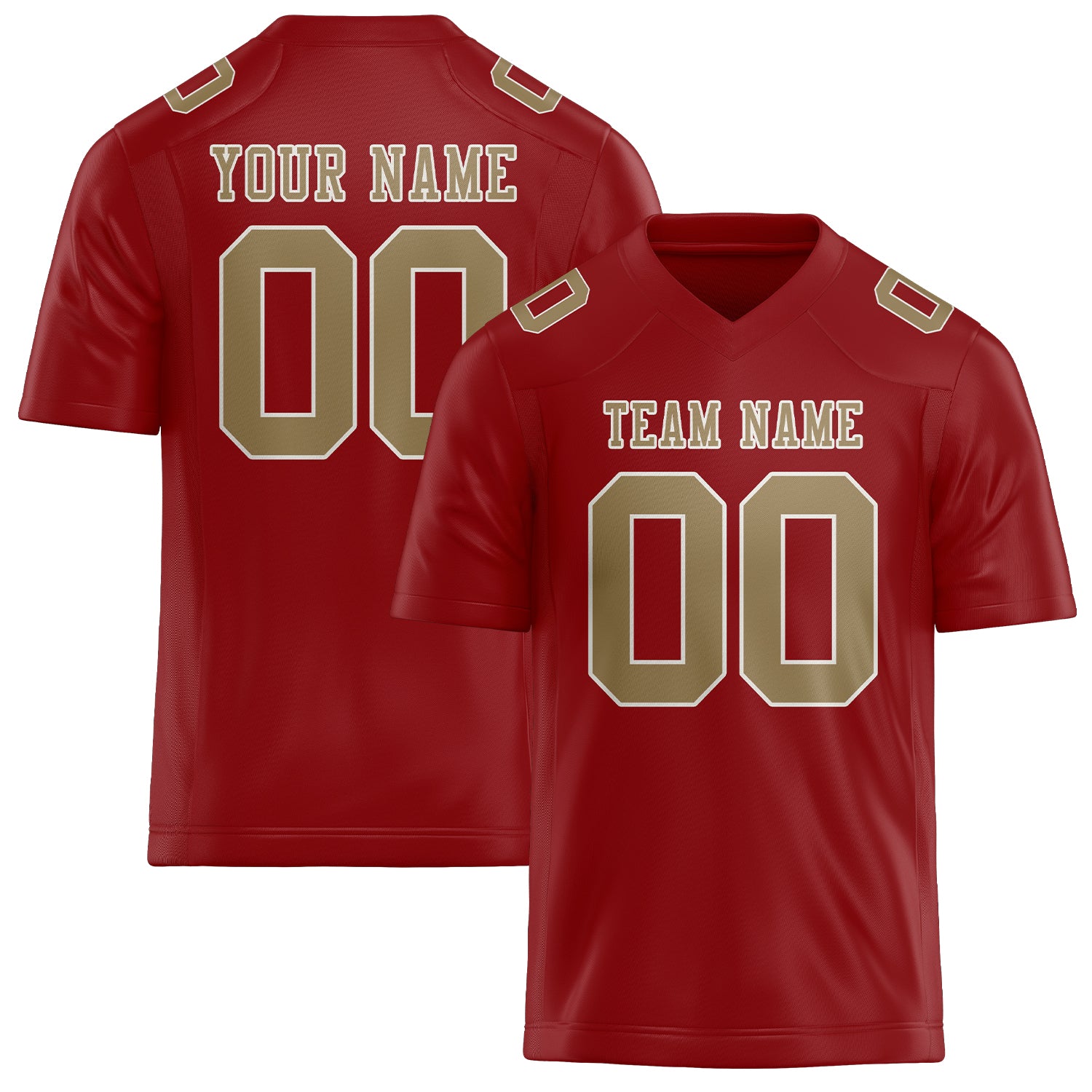 Custom Red Light Khaki Football Jersey