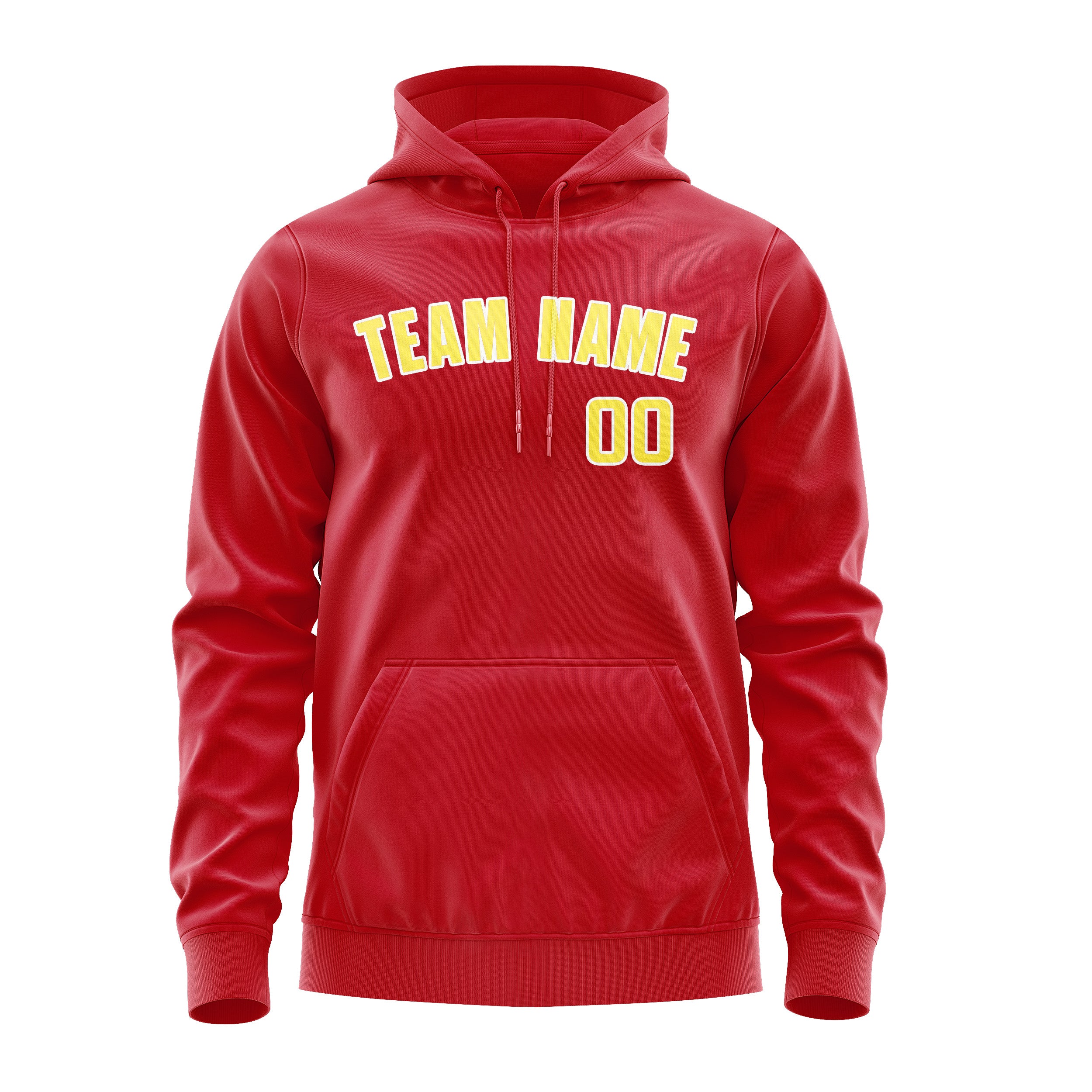 Custom Red Light Yellow Hoodie