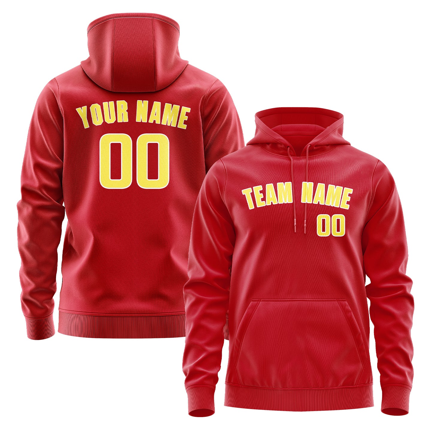 Custom Red Light Yellow Hoodie