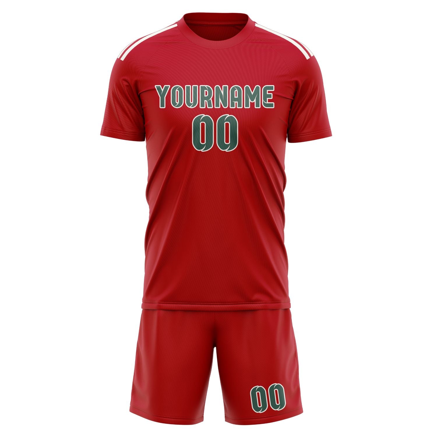 Custom Red Blue Green Soccer Set