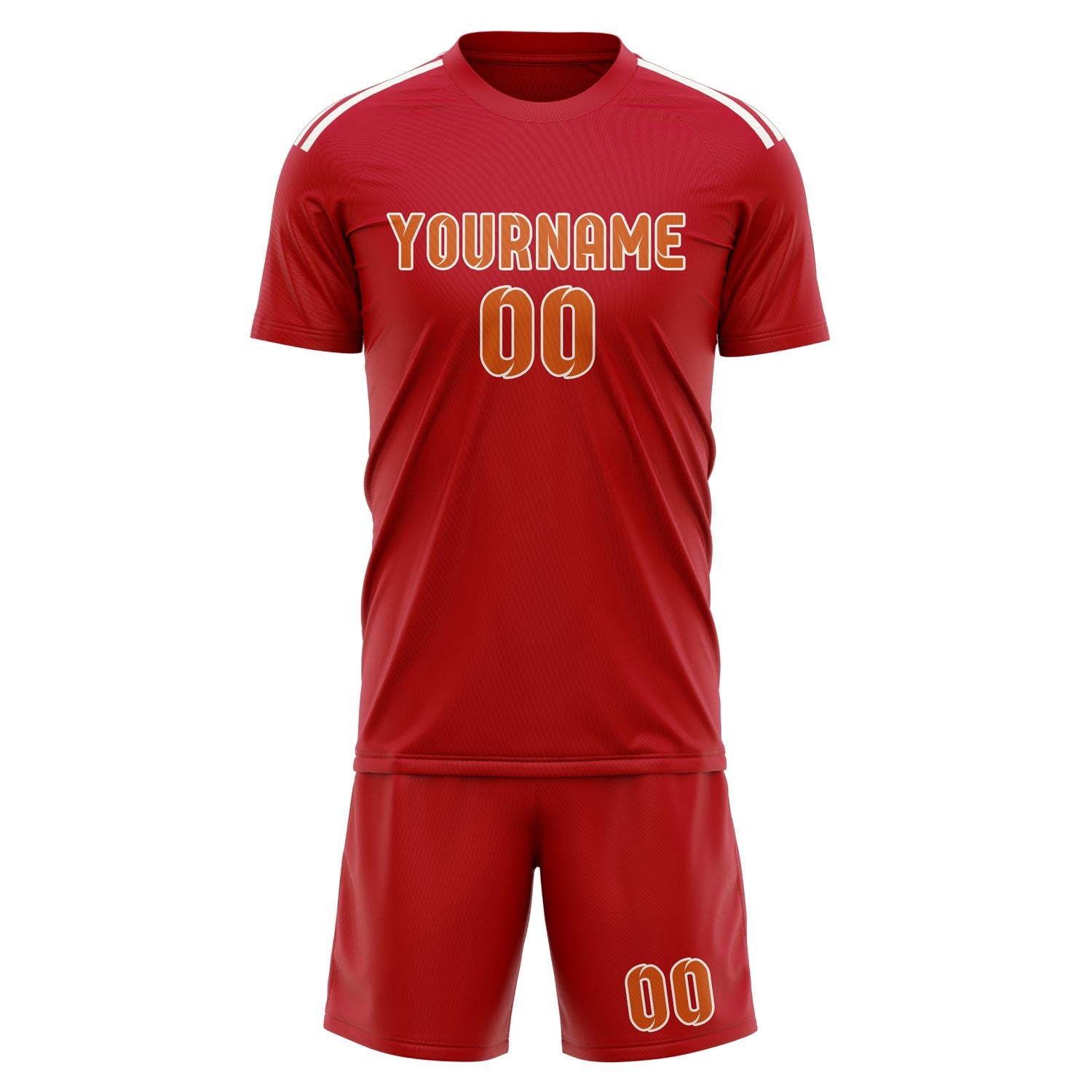 Custom Red Orange Soccer Set