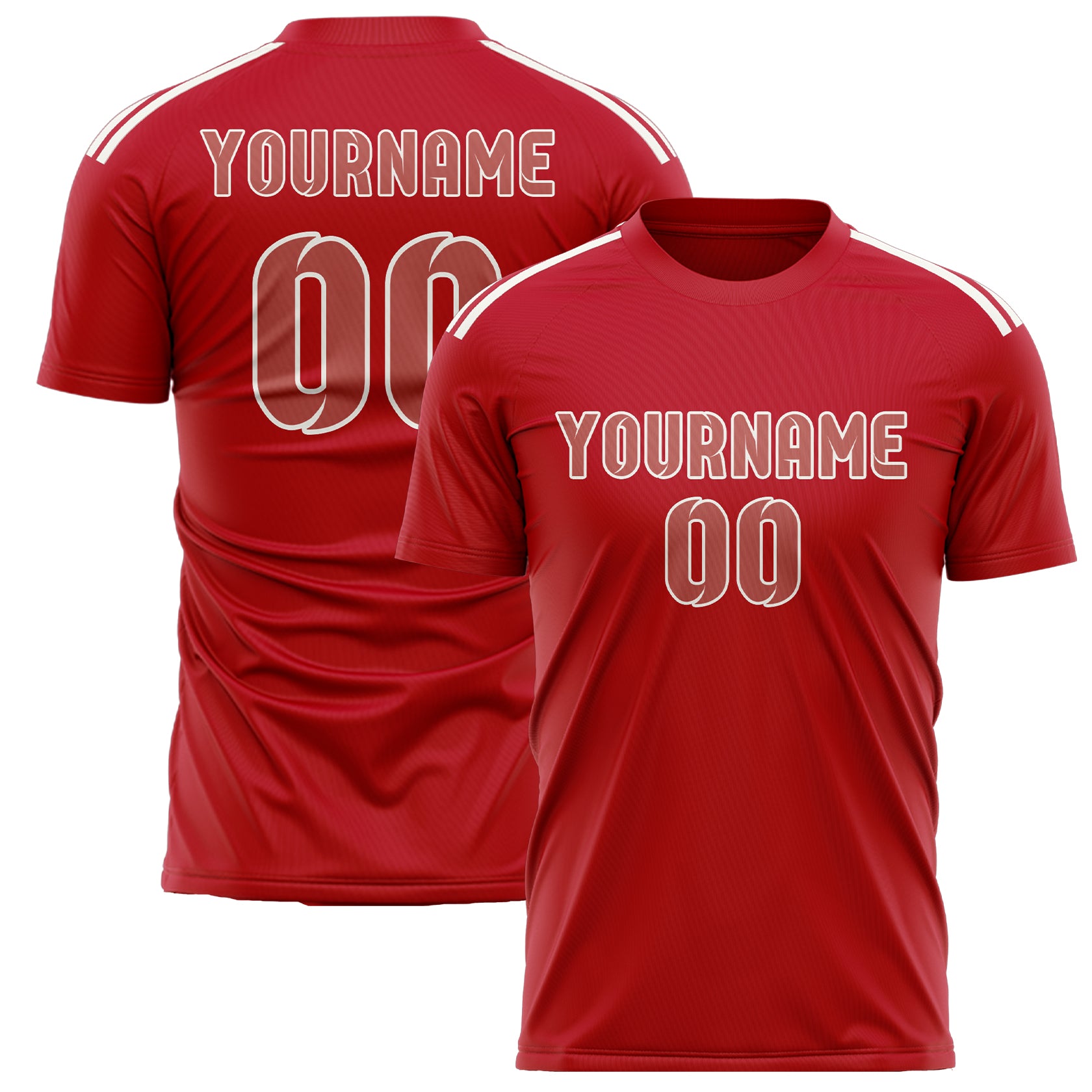 Custom Red Copper Rose Soccer Jersey