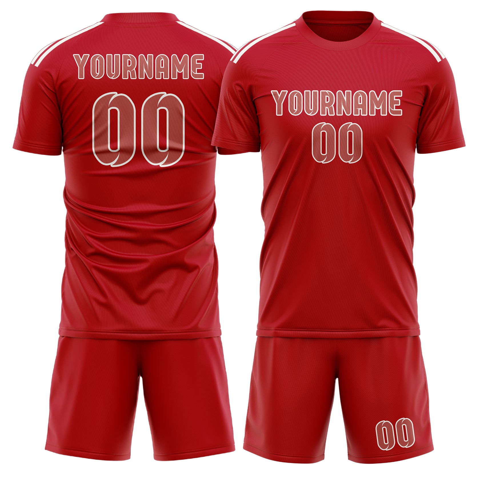 Custom Red Copper Rose Soccer Set