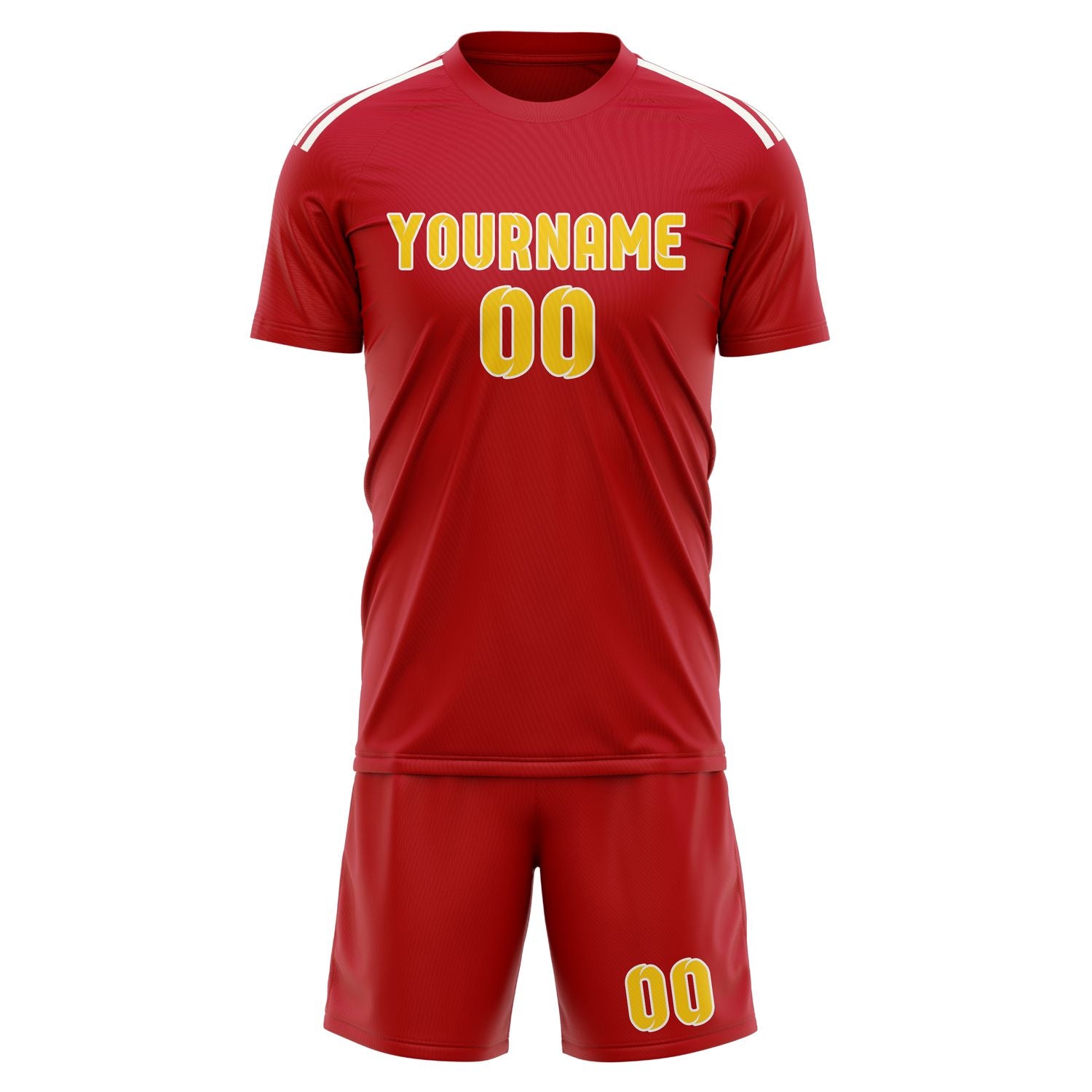 Custom Red Gold Soccer Set
