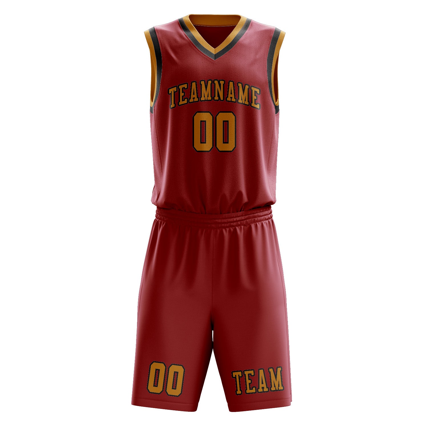 Custom Red Yellow Basketball Set