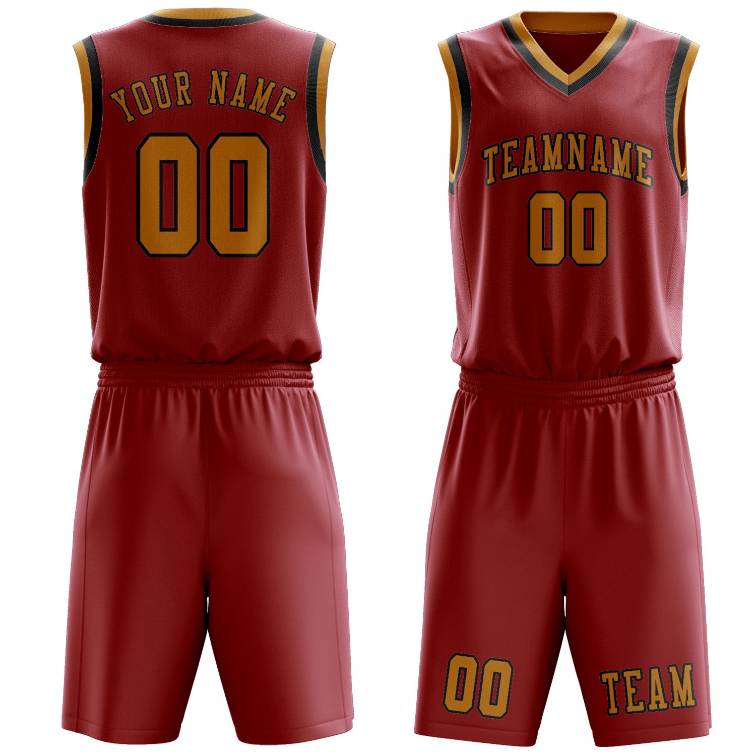 Custom Red Yellow Basketball Set
