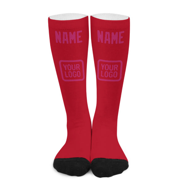 Custom Red Pink Knee-High Sock