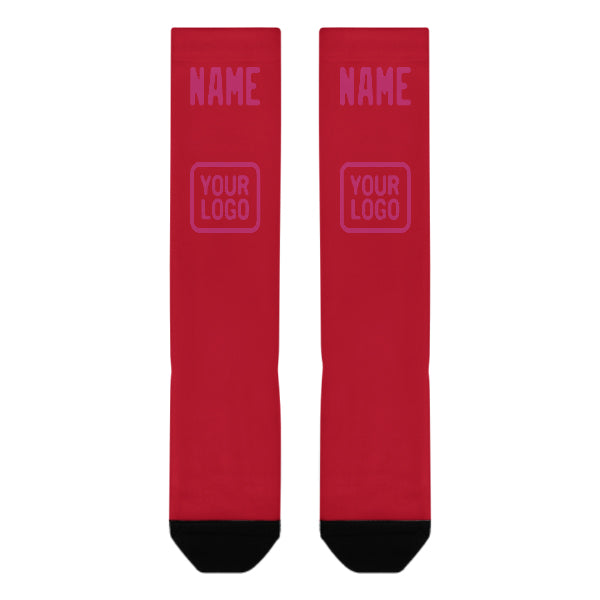 Custom Red Pink Knee-High Sock