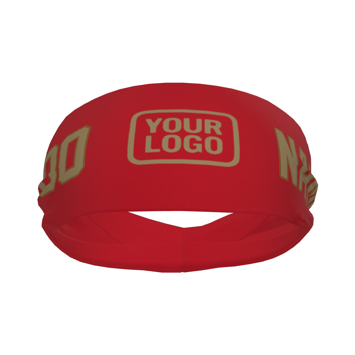Custom Red Light Khaki Sports headband