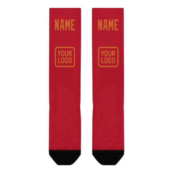 Custom Red Orange Knee-High Sock