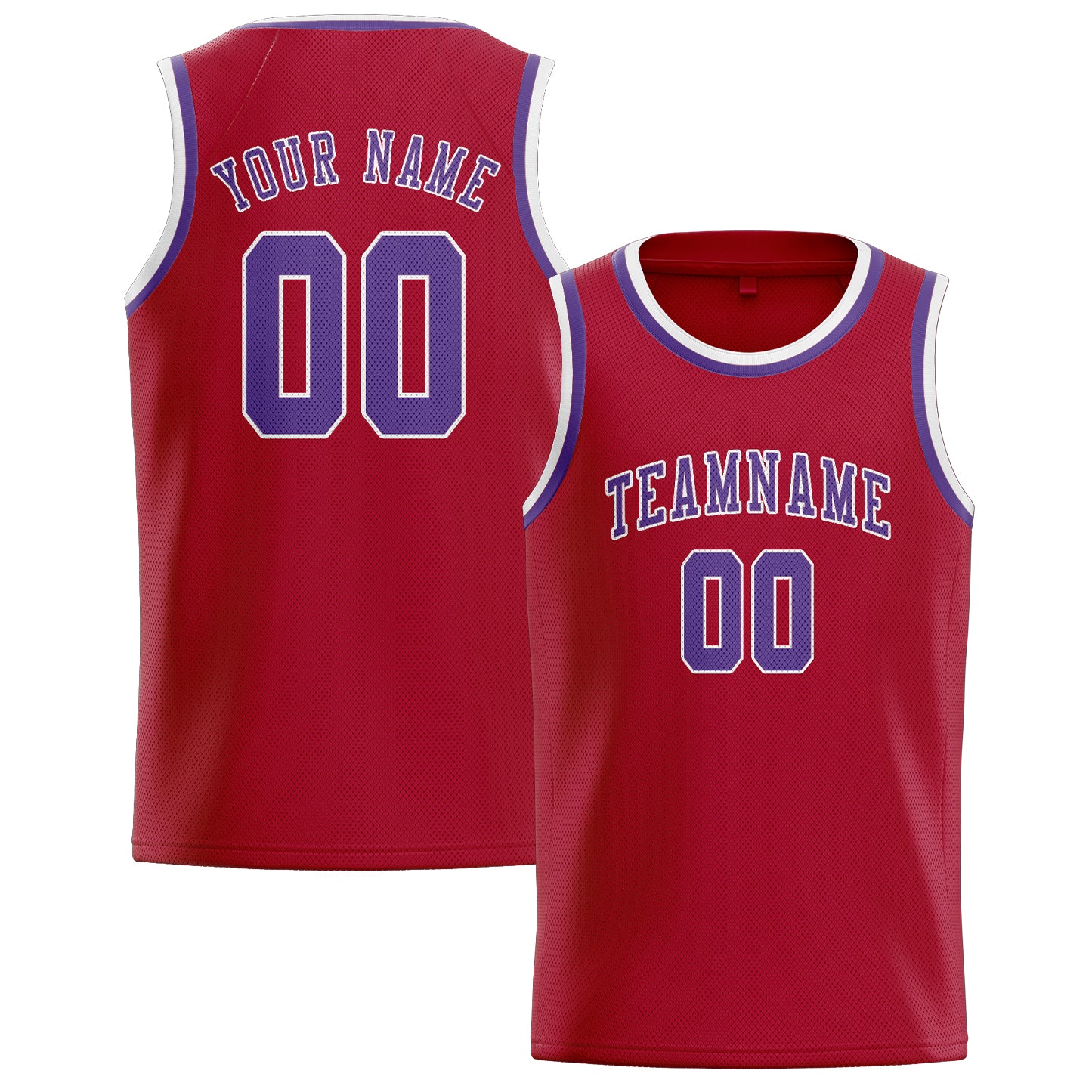 Custom Red Light Purple Basketball Jersey