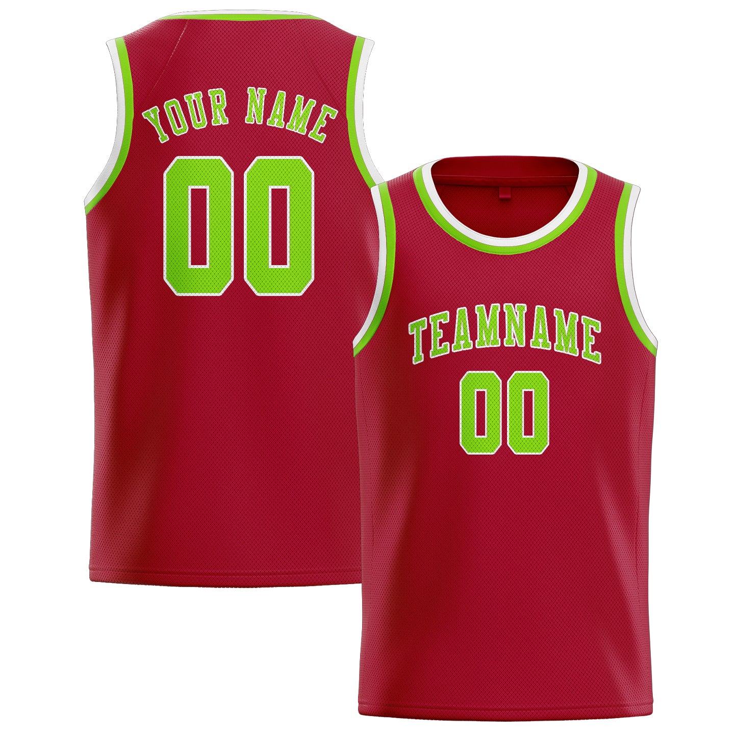 Custom Red Emerald Green Basketball Jersey