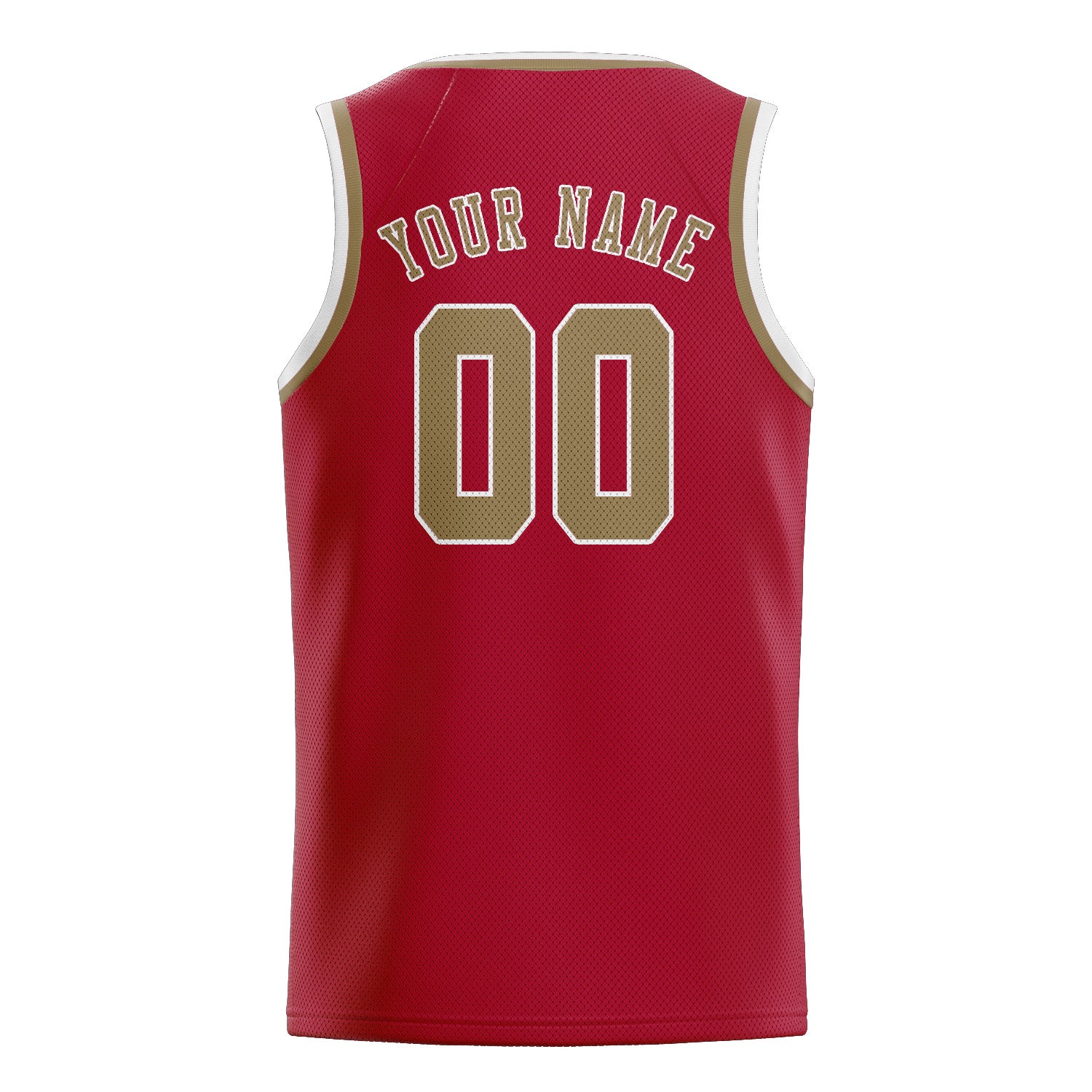 Custom Red Light Khaki Basketball Jersey