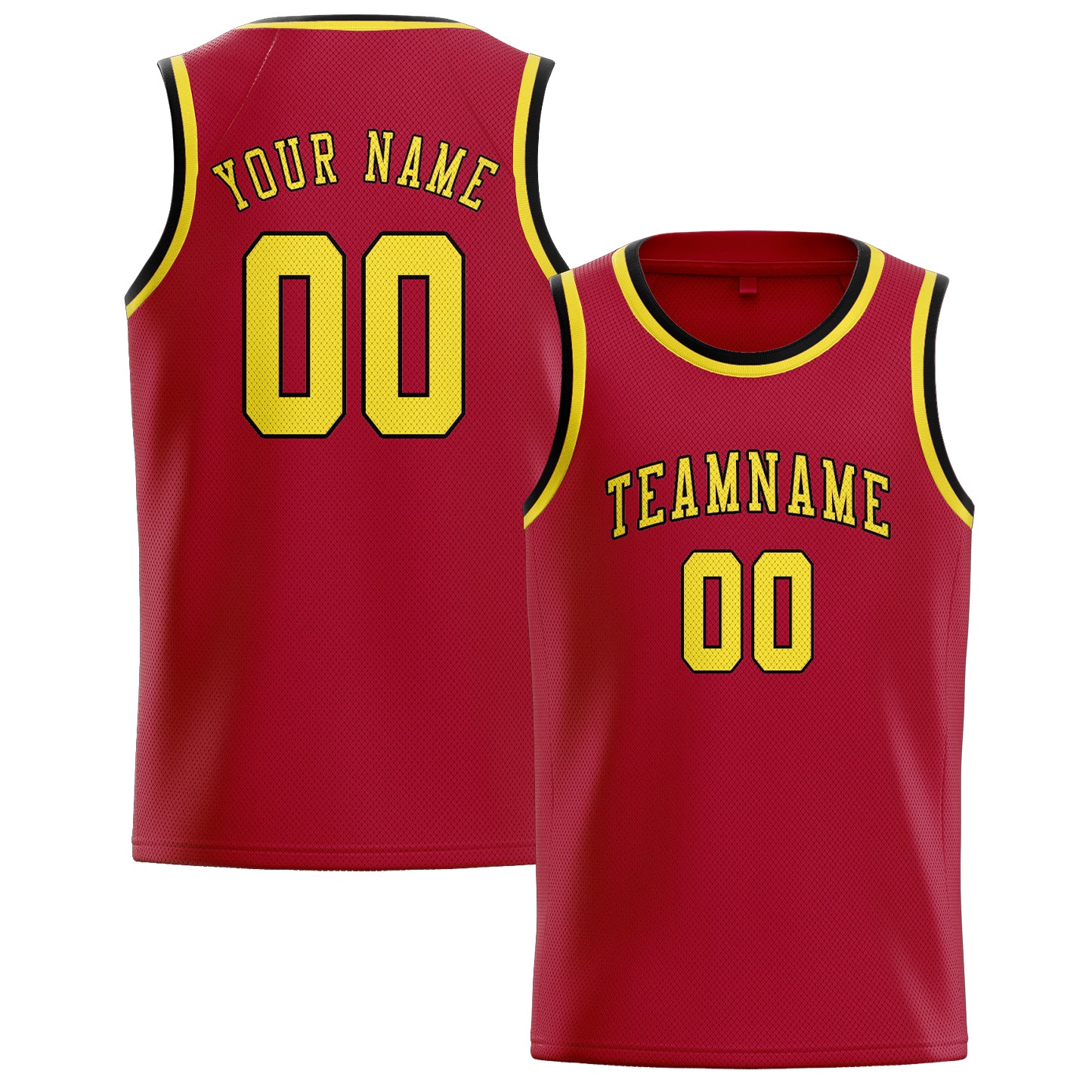 Custom Red Light Yellow Basketball Jersey