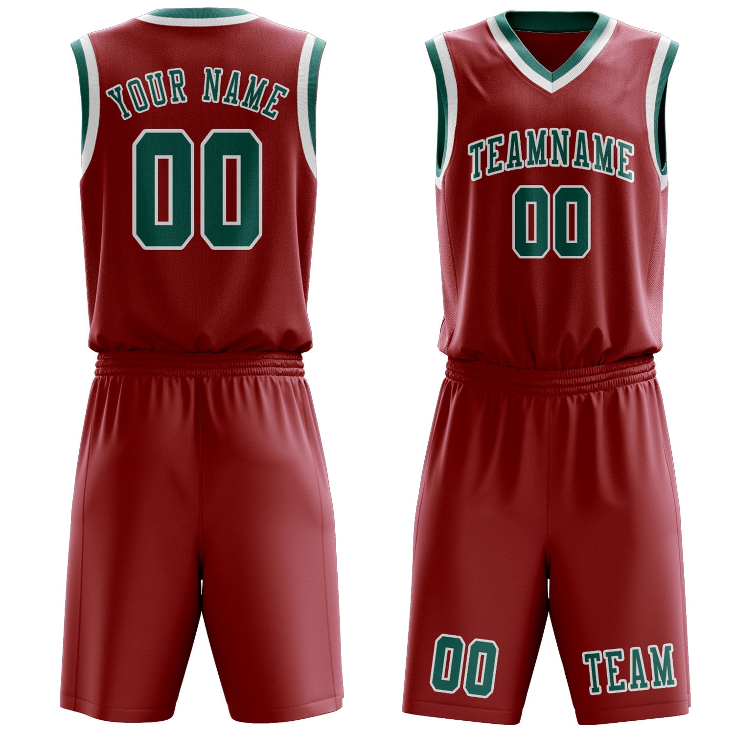 Custom Red Blue Green Basketball Set