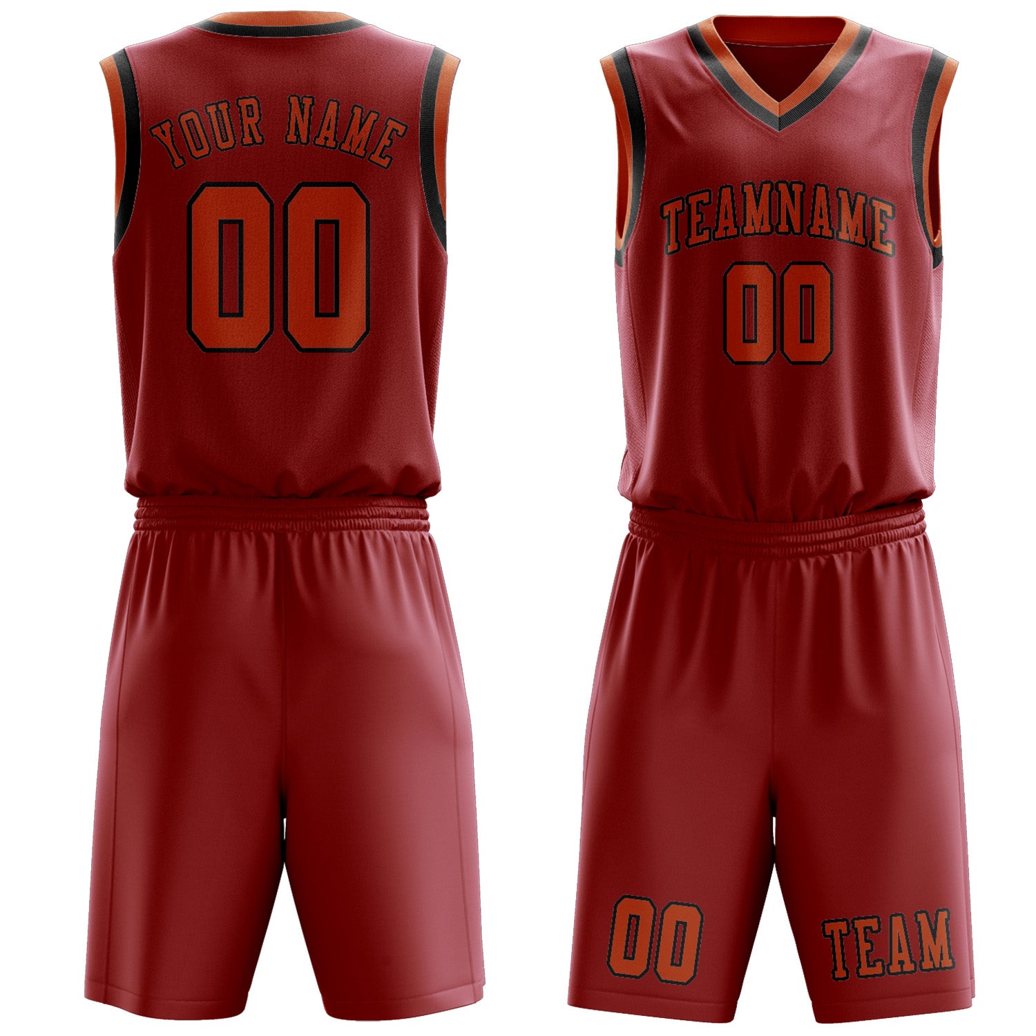 Custom Red Orange Basketball Set