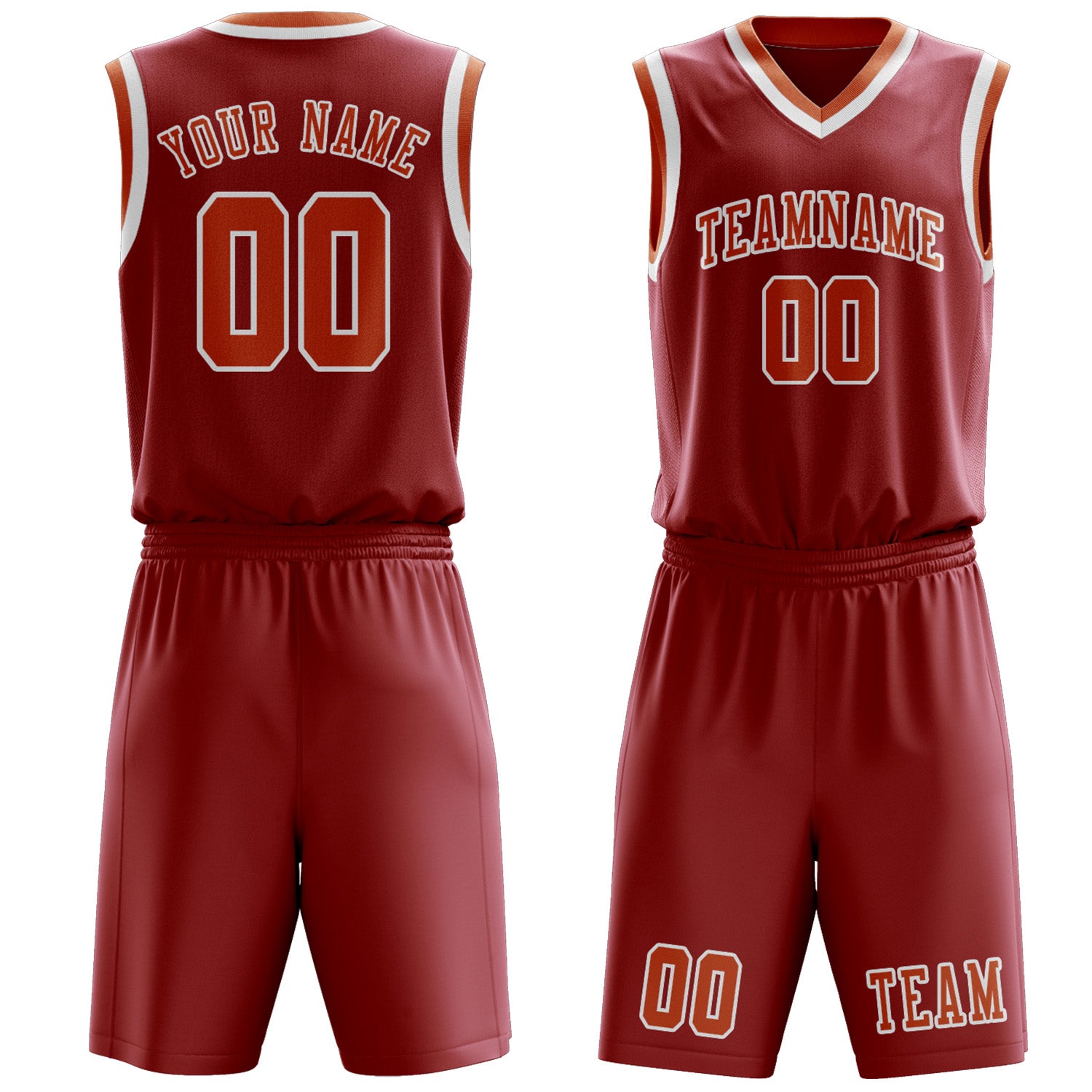Custom Red Orange Basketball Set