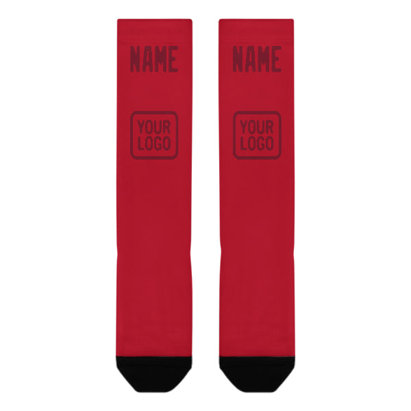 Custom Red Crimson Red Knee-High Sock