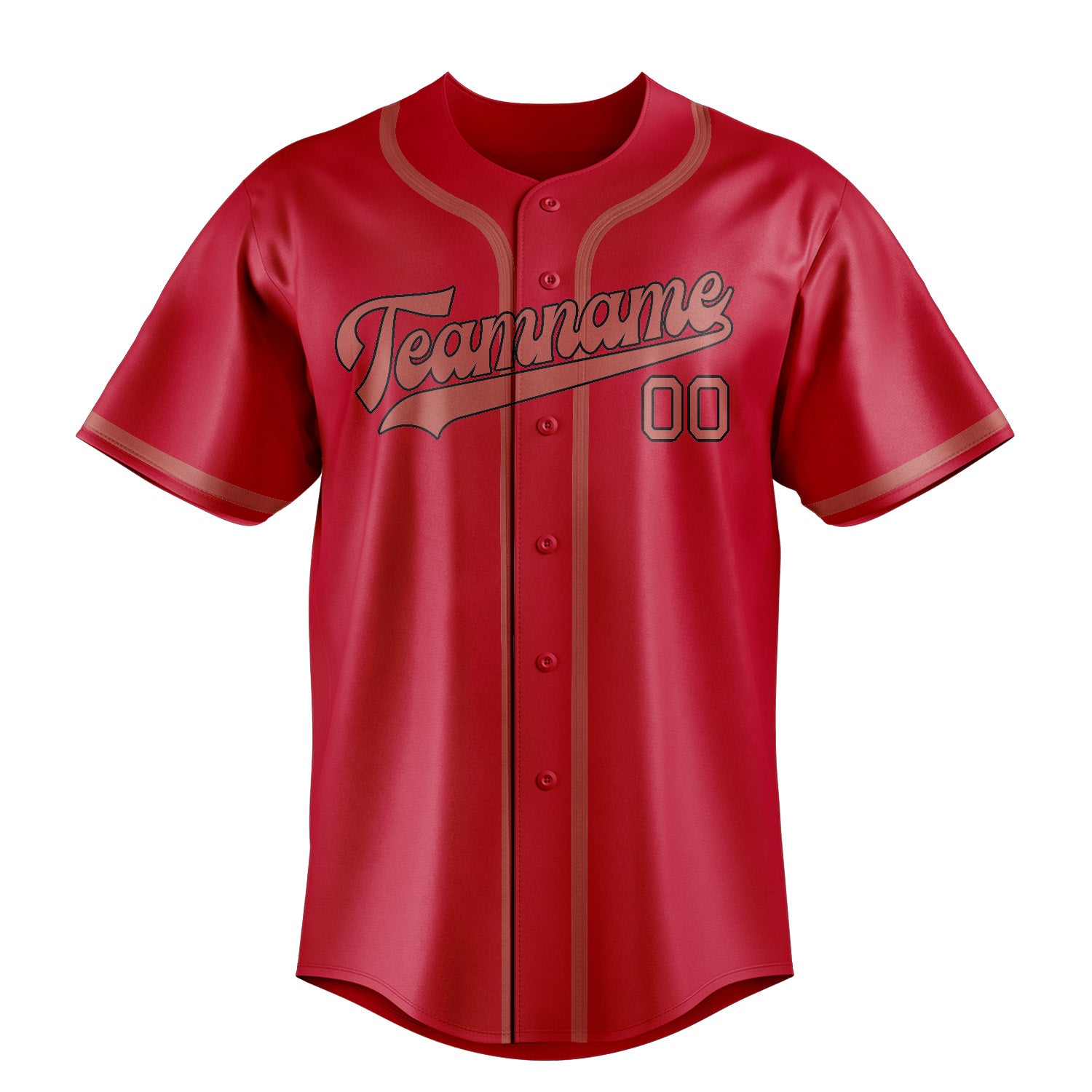 Custom Red Copper Rose Baseball Jersey