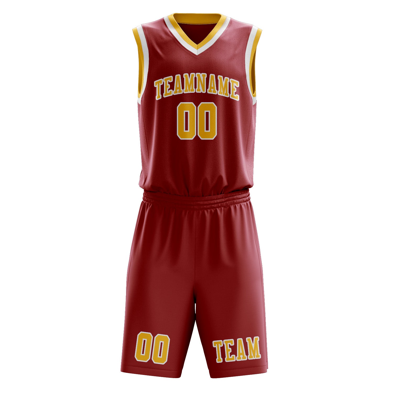 Custom Red Gold Basketball Set